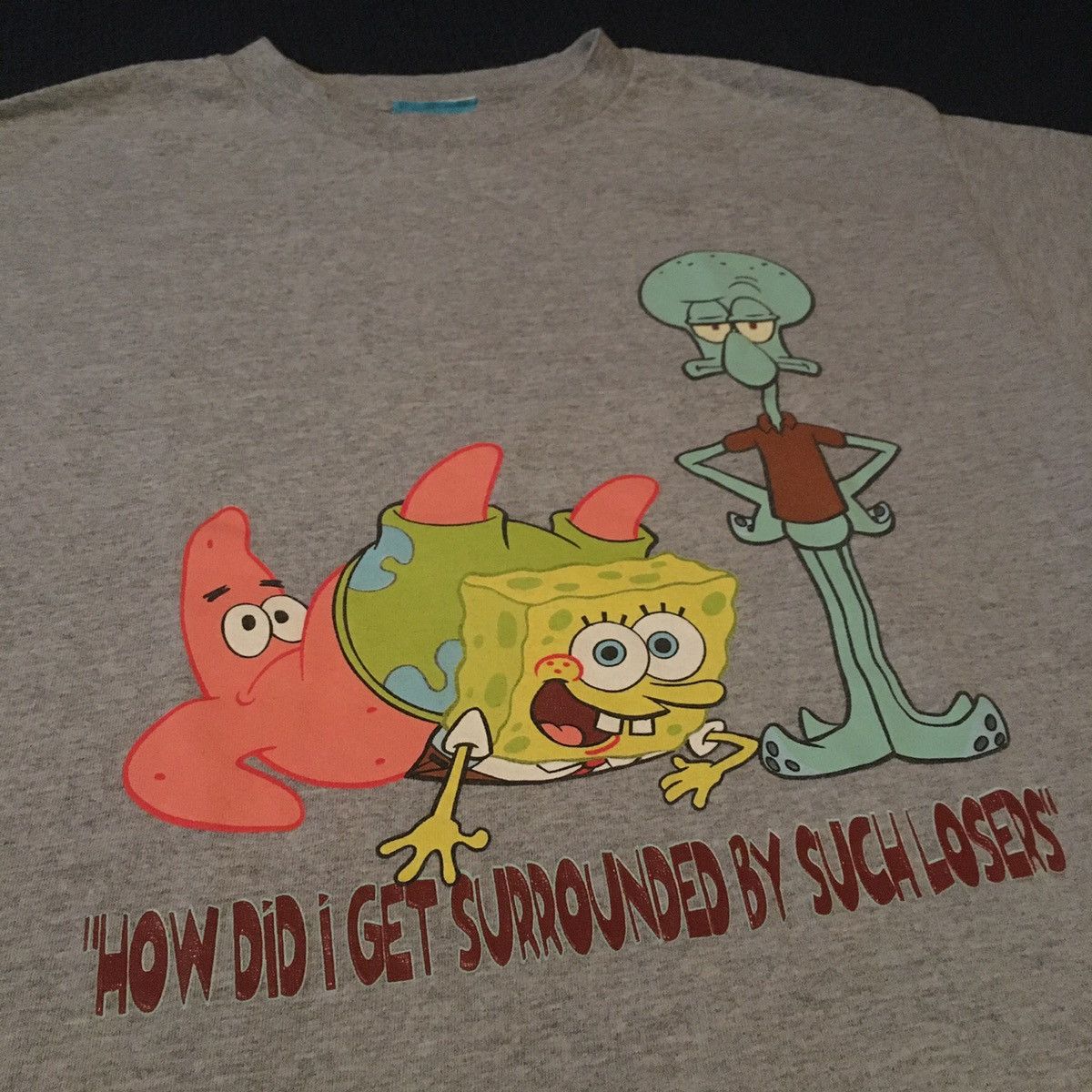 Nickelodeon Vintage Y2K Spongebob How Did I Get Surrounded By Losers Tee Size US M / EU 48-50 / 2 - 2 Thumbnail
