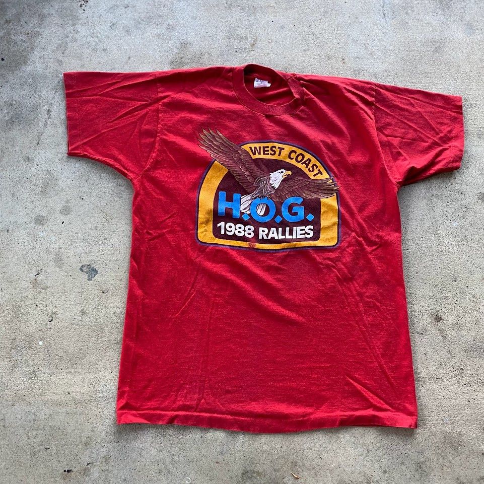 Fruit Of The Loom × Harley Davidson × Vintage Vintage 1988 Harley Davidson H.O.G. T-shirt XL FOTL Size US XL / EU 56 / 4 - 1 Thumbnail