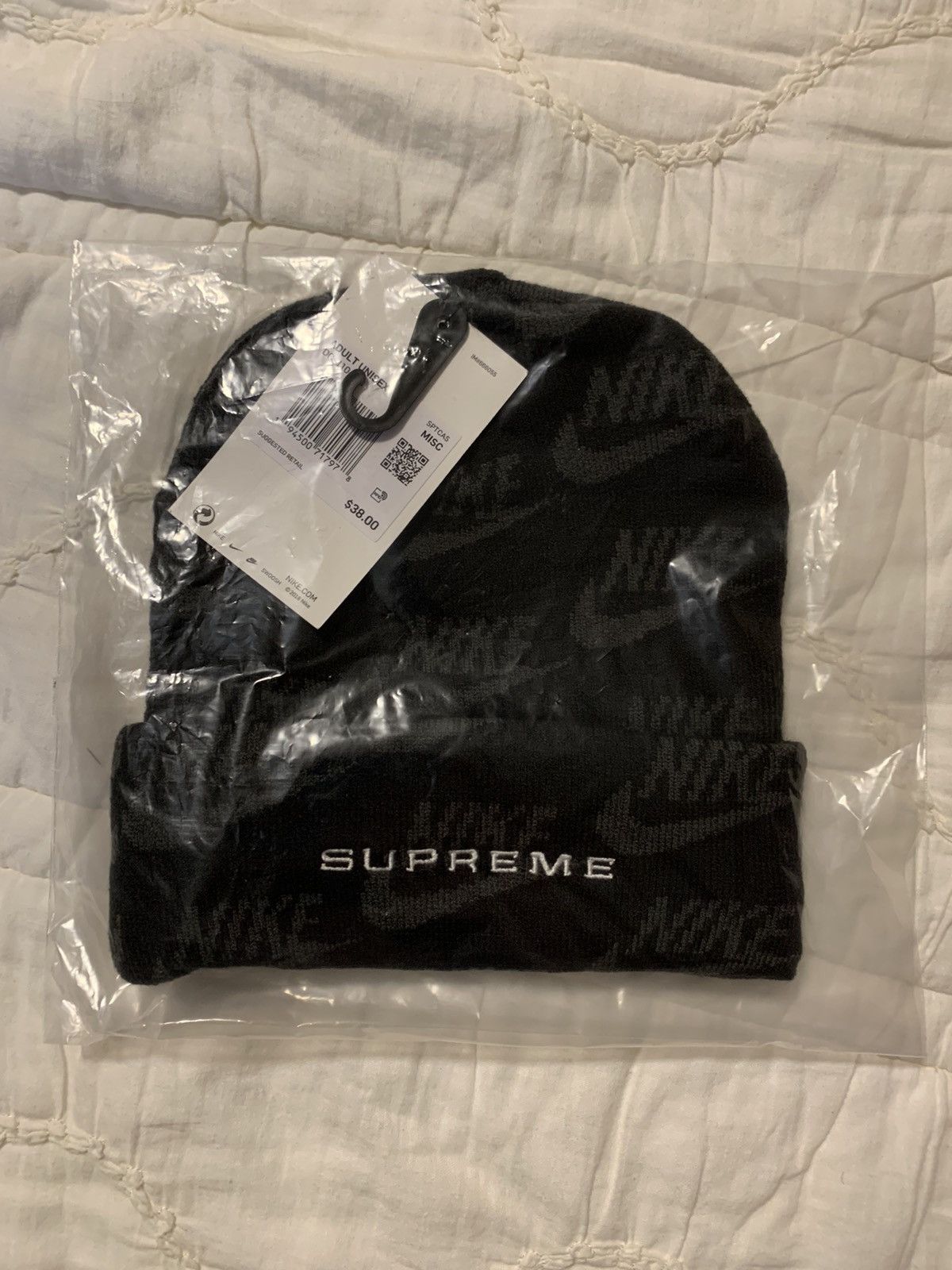 Nike × Supreme Supreme Nike Jacquard Logos Beanie Black Ss21 Grailed