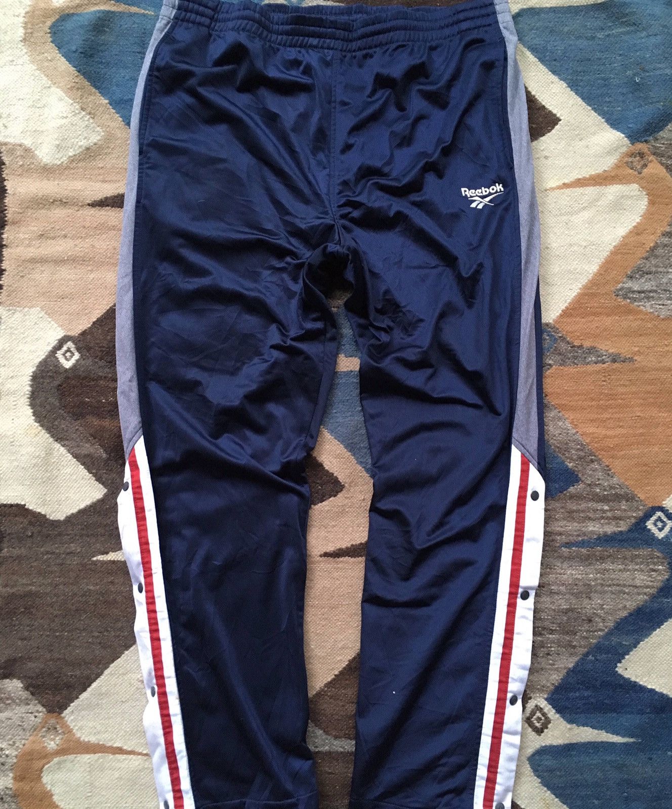 Vintage 90s Reebok Tear Away outlets Snap Button Track Pants