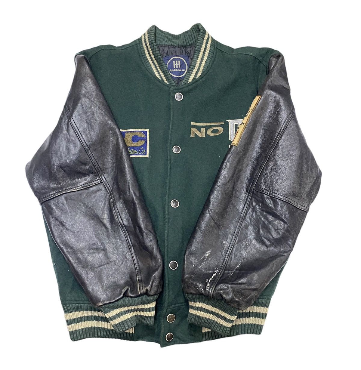 ABAHOUSE Vintage Abahouse Patches Varsity Leather Jacket Size US L / EU 52-54 / 3 - 9 Thumbnail