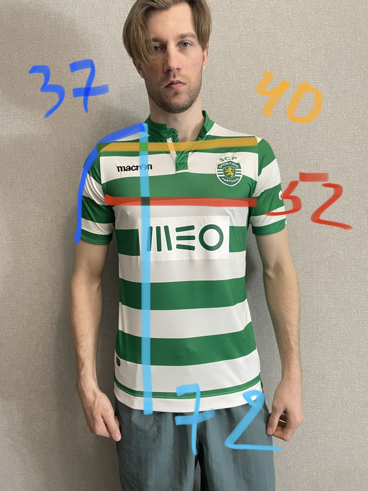 Macron Marcon Sporting Portugal SCP Helder #22 soccer jersey Size US L / EU 52-54 / 3 - 10 Thumbnail