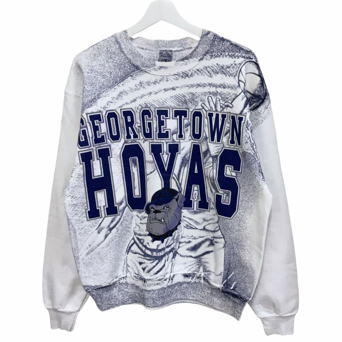 💥90s GEORGETOWN HOYAS BASKETBALL OVERPRINT SWEATSHIRT