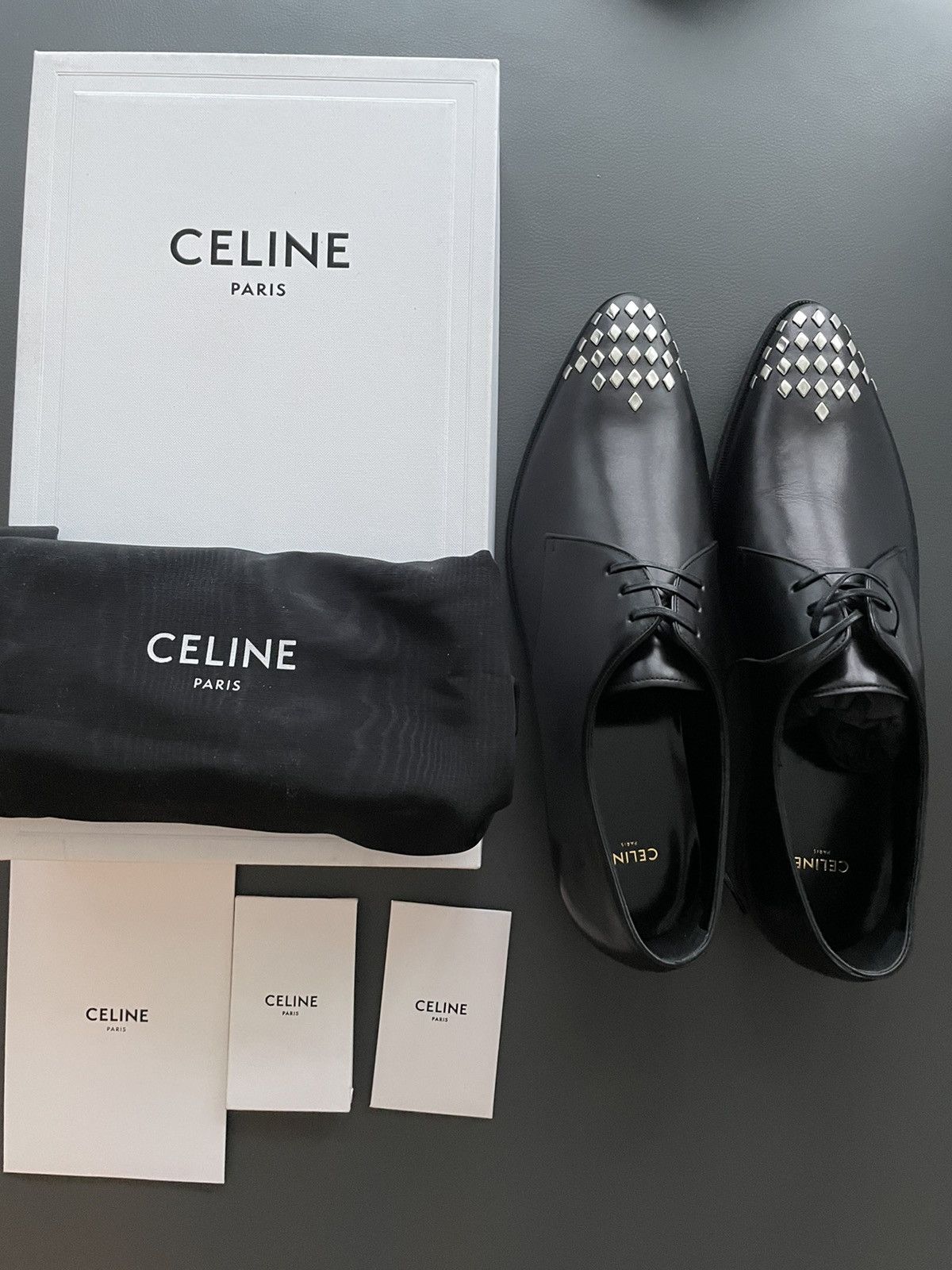 Celine × Hedi Slimane Celine by Hedi Slimane Runway Studded Derby New Size US 12 / EU 45 - 15 Thumbnail