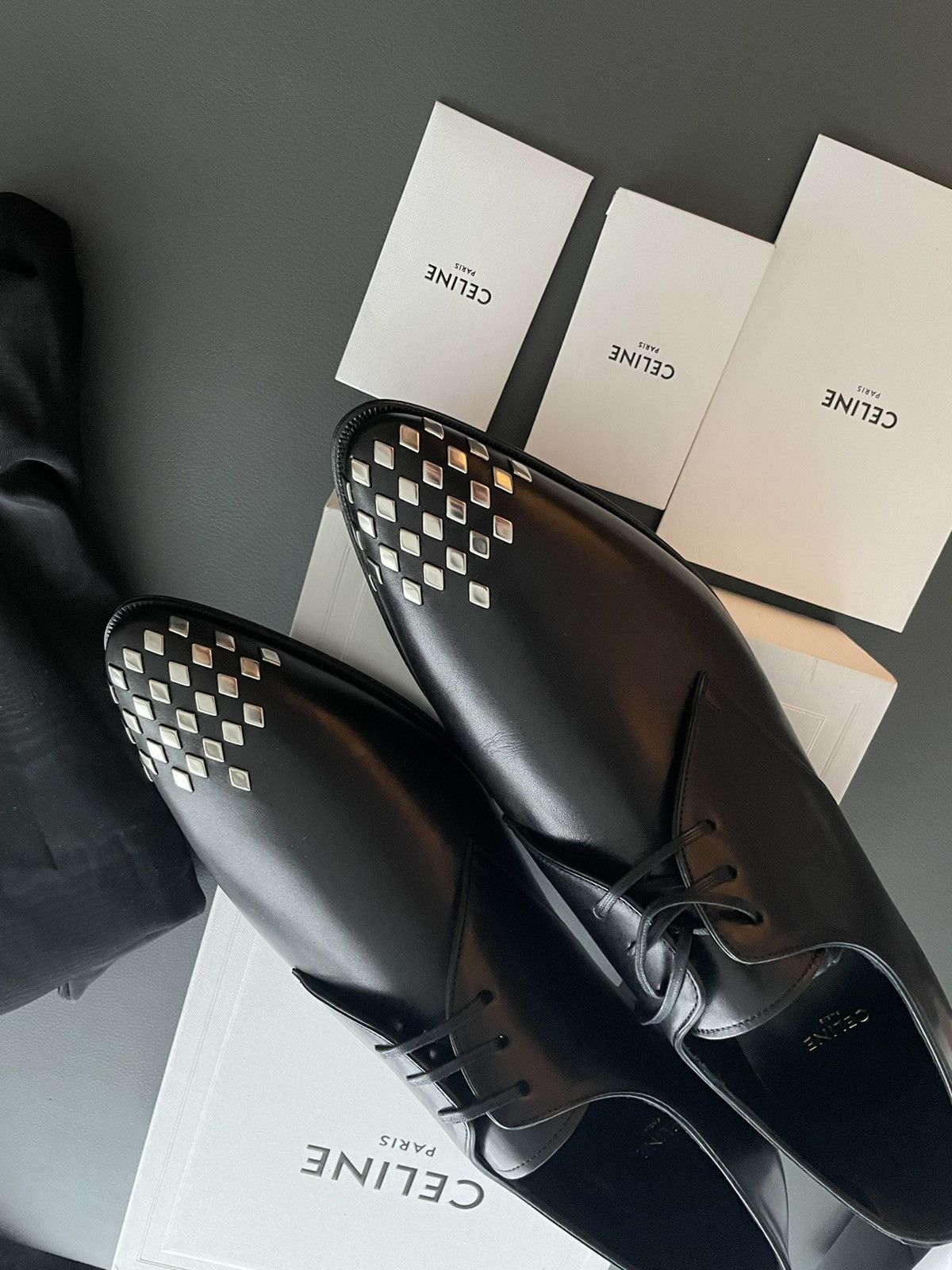 Celine × Hedi Slimane Celine by Hedi Slimane Runway Studded Derby New Size US 12 / EU 45 - 16 Thumbnail