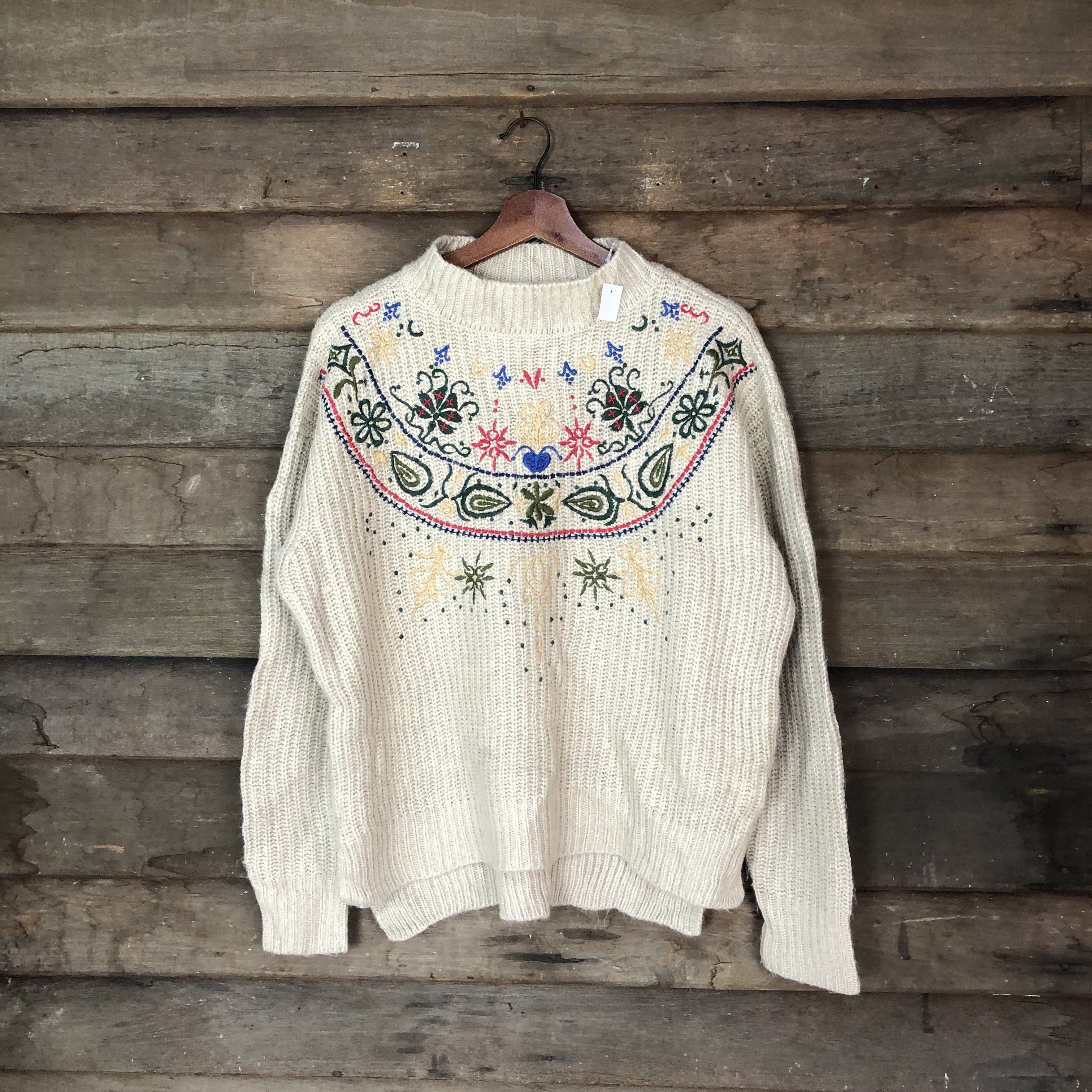 Vintage Moca art embrodery streetwear Brown Knitwear #012 Size US M / EU 48-50 / 2 - 1 Thumbnail
