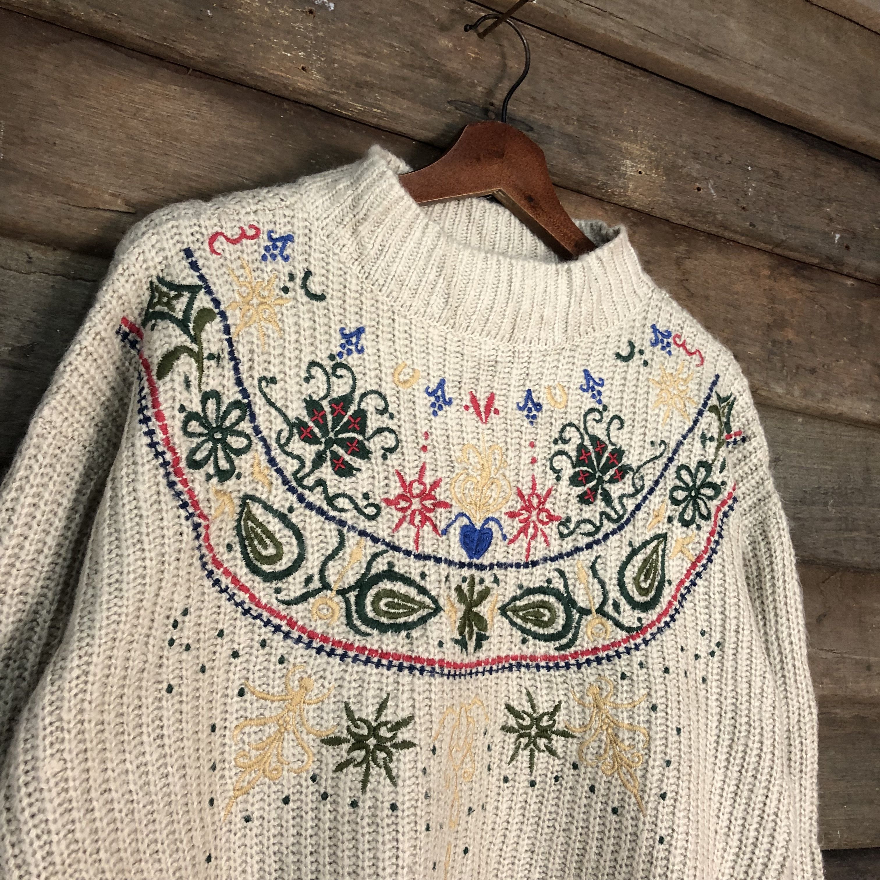 Vintage Moca art embrodery streetwear Brown Knitwear #012 Size US M / EU 48-50 / 2 - 6 Thumbnail