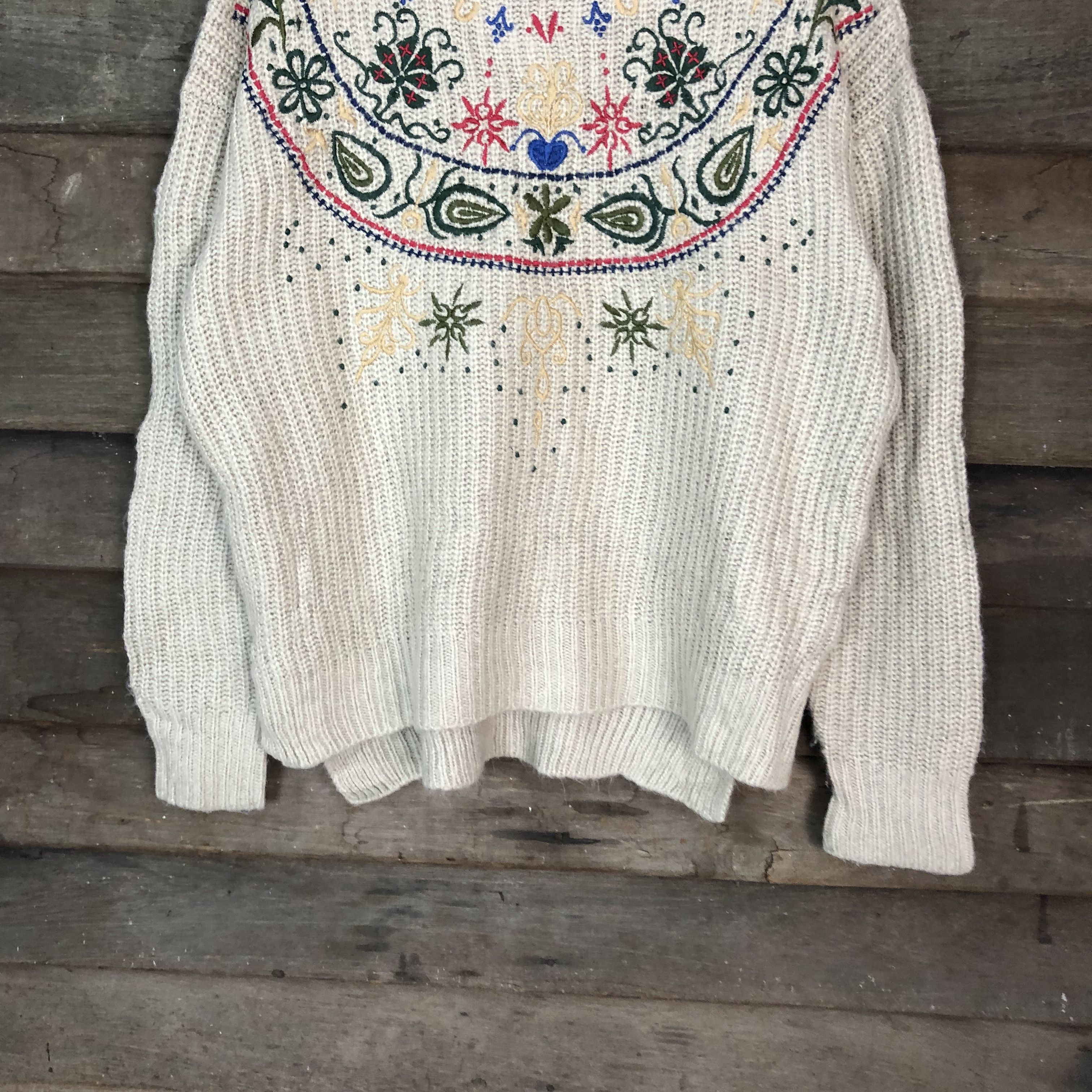 Vintage Moca art embrodery streetwear Brown Knitwear #012 Size US M / EU 48-50 / 2 - 3 Thumbnail