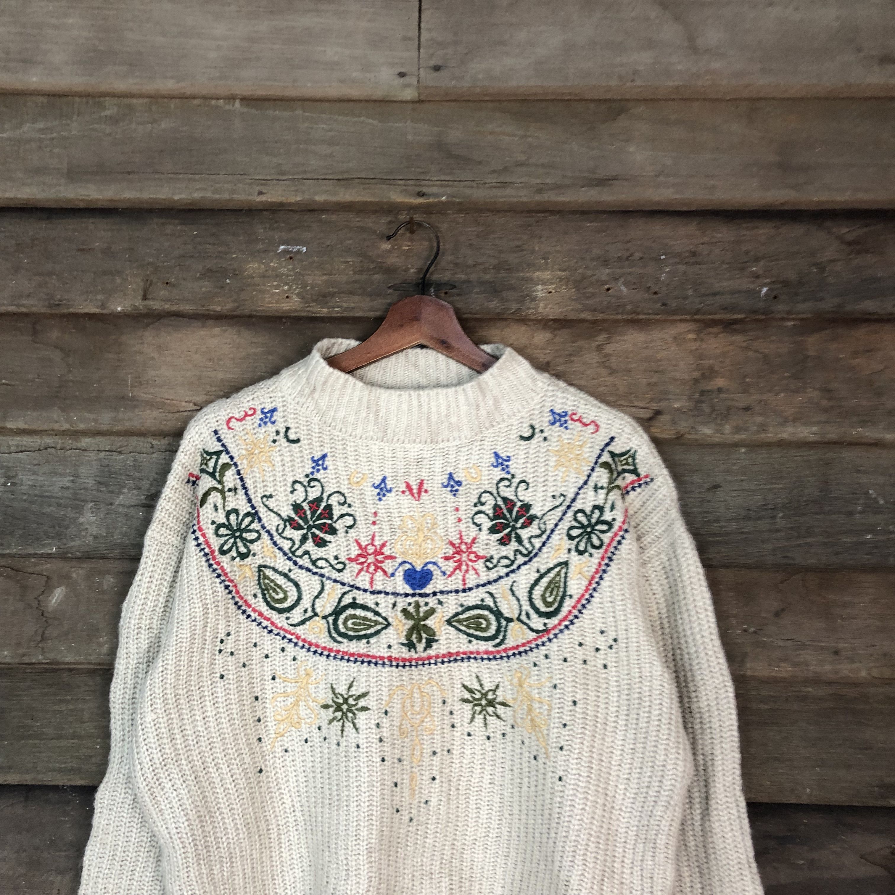 Vintage Moca art embrodery streetwear Brown Knitwear #012 Size US M / EU 48-50 / 2 - 2 Thumbnail