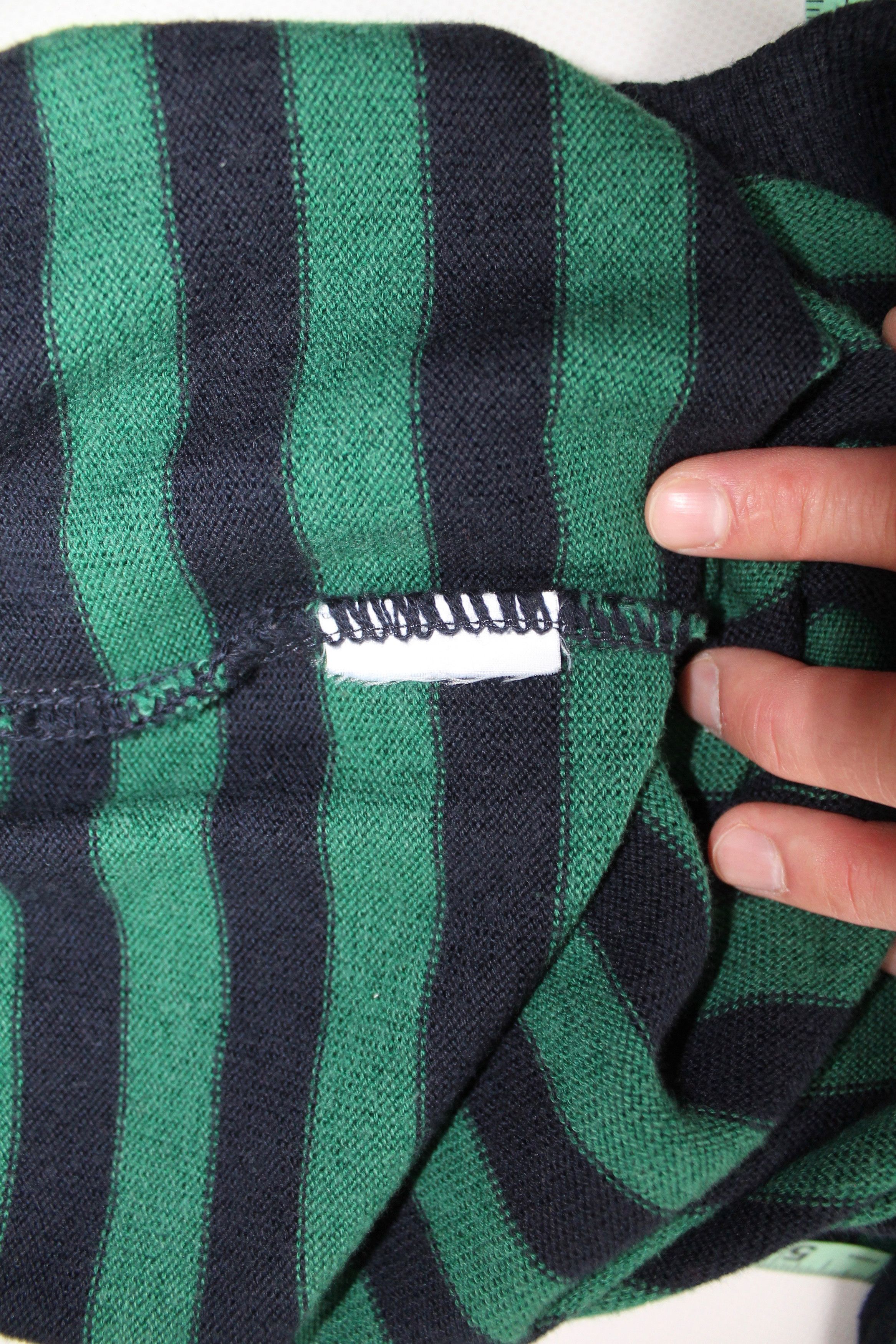 Bogner BOGNER vintage 1/4 zip Sweater striped green / dark blue Size US XL / EU 56 / 4 - 11 Thumbnail