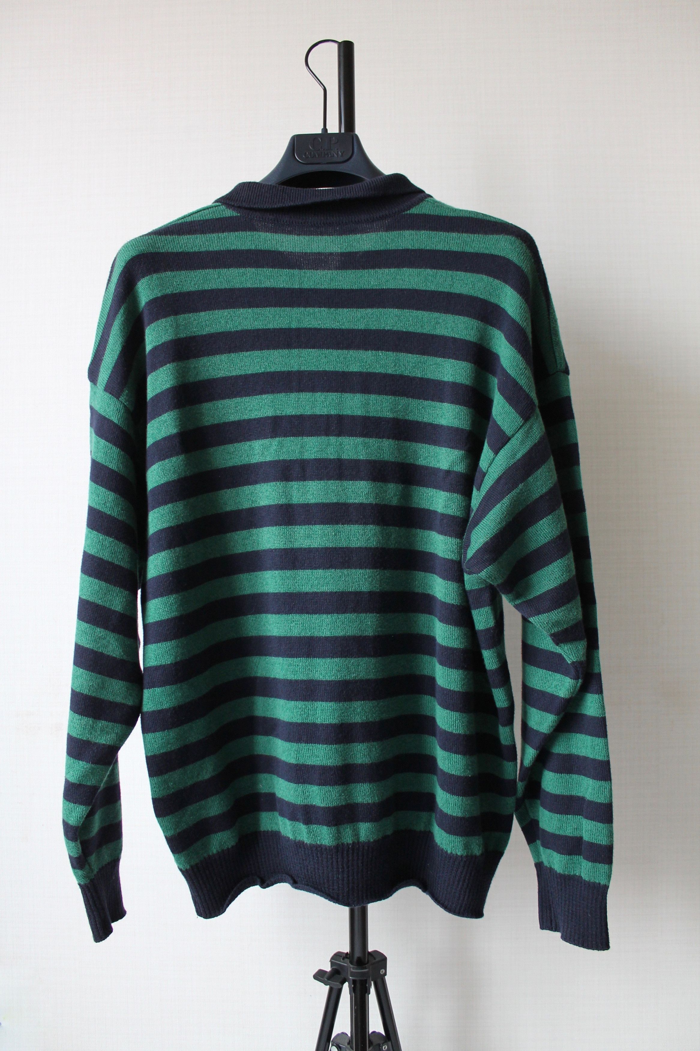 Bogner BOGNER vintage 1/4 zip Sweater striped green / dark blue Size US XL / EU 56 / 4 - 4 Thumbnail