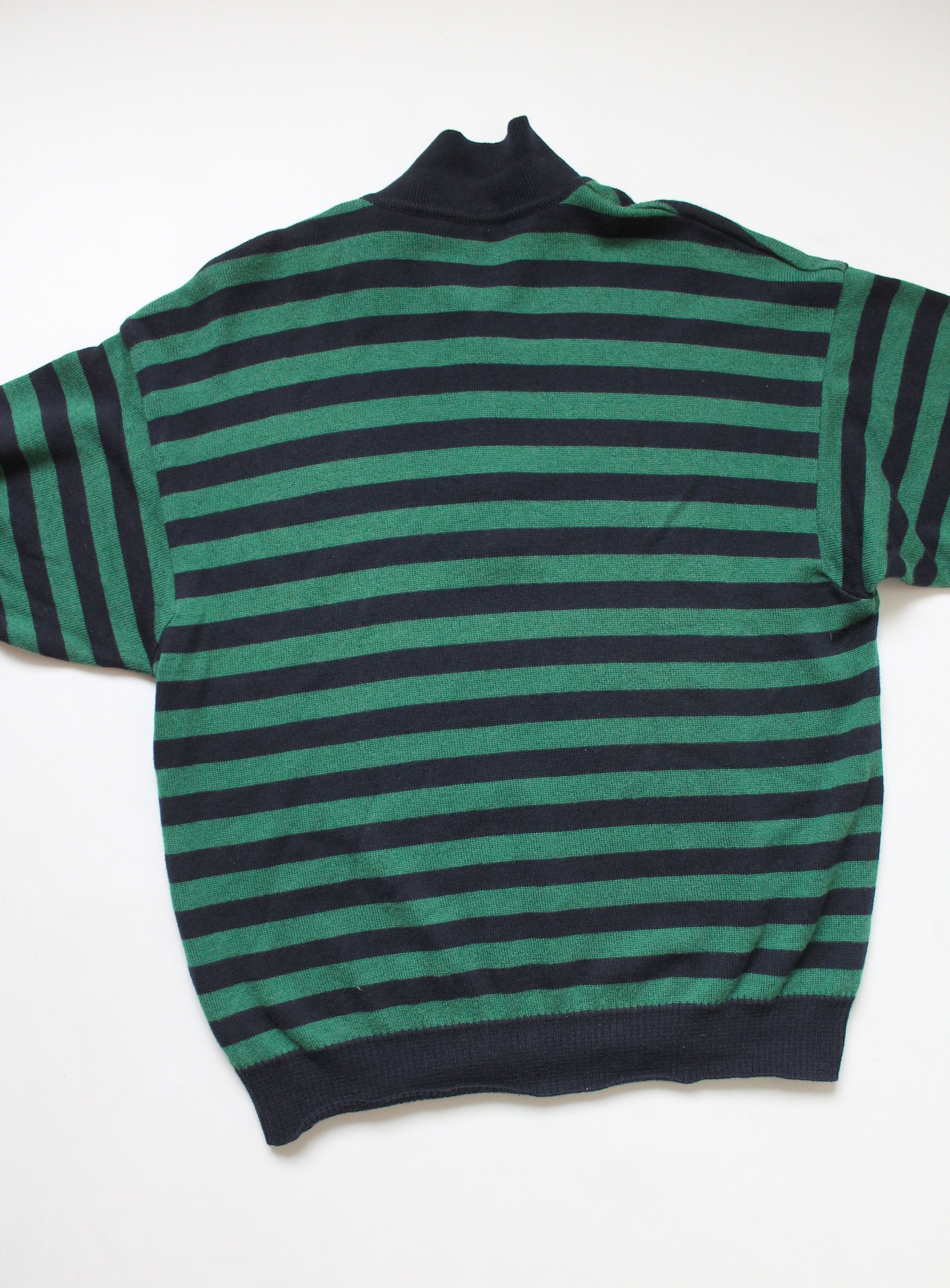 Bogner BOGNER vintage 1/4 zip Sweater striped green / dark blue Size US XL / EU 56 / 4 - 12 Thumbnail