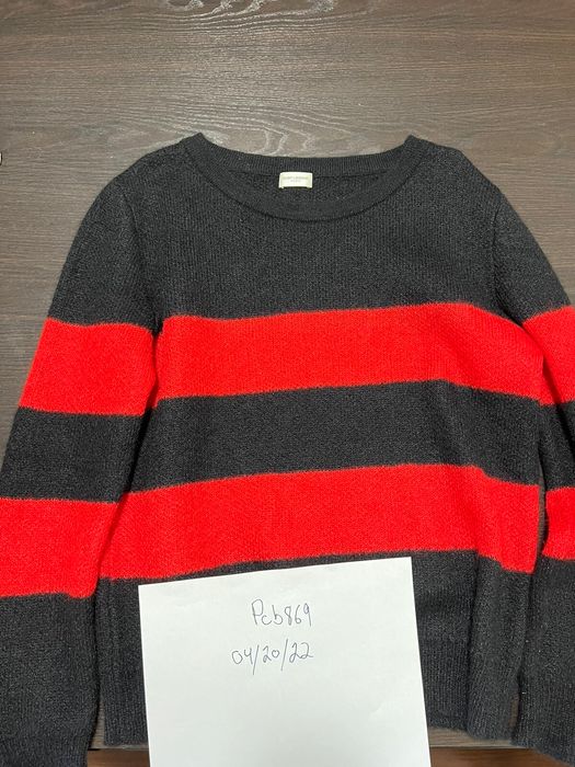 Yves Saint Laurent Saint Laurent Black/Red Striped Sweater | Grailed