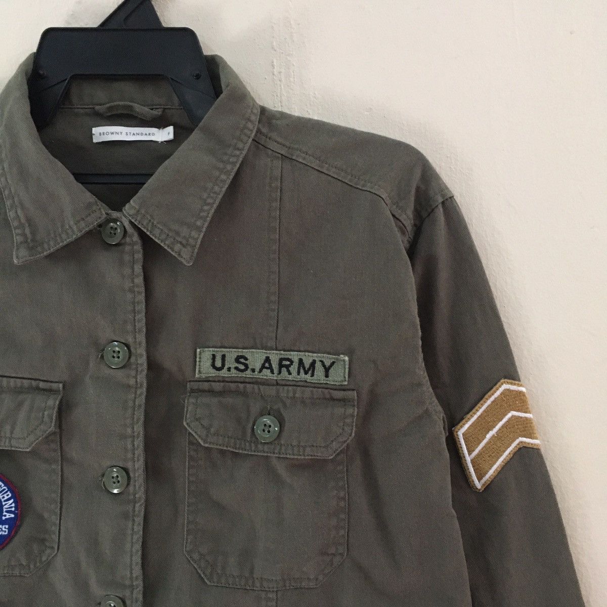 Japanese Brand Japanese Brand Olive Green Military Army Shirt Size US S / EU 44-46 / 1 - 2 Thumbnail