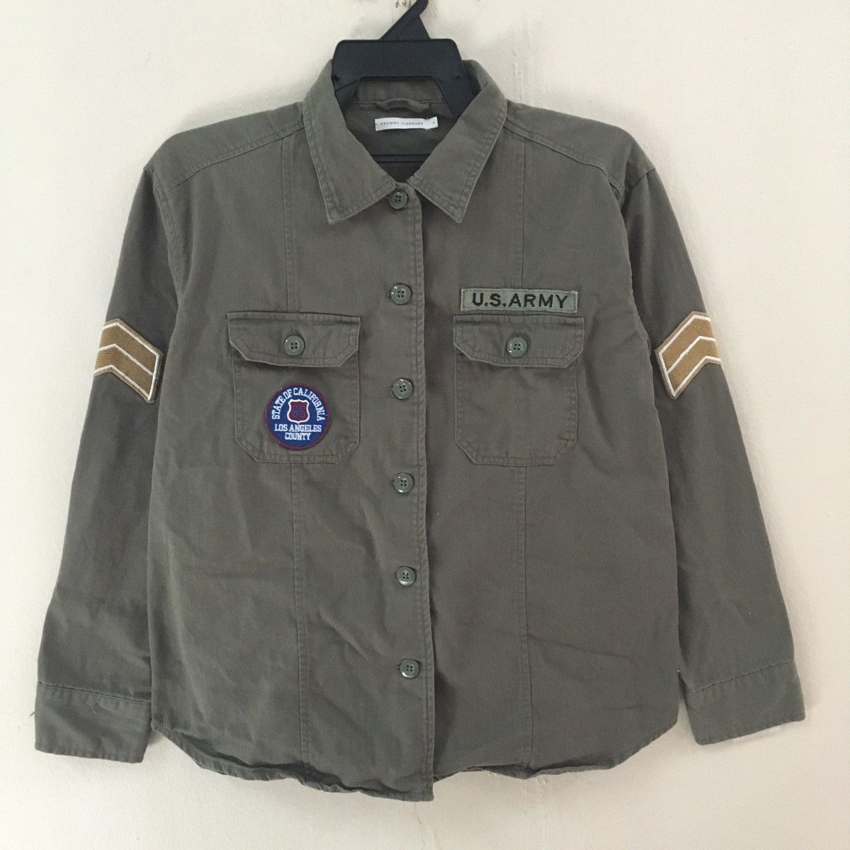 Japanese Brand Japanese Brand Olive Green Military Army Shirt Size US S / EU 44-46 / 1 - 1 Thumbnail