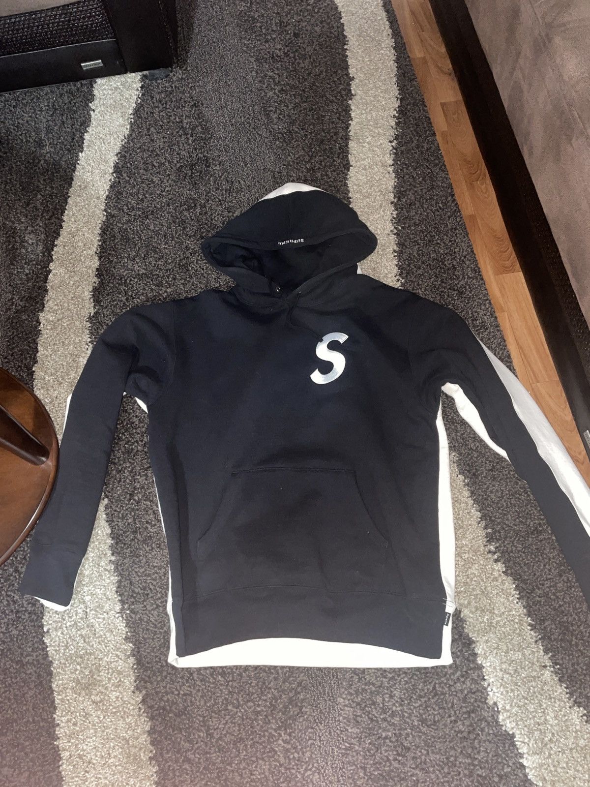 Supreme Supreme S Logo Split Hooded Sweatshirt (Black) Size Large 