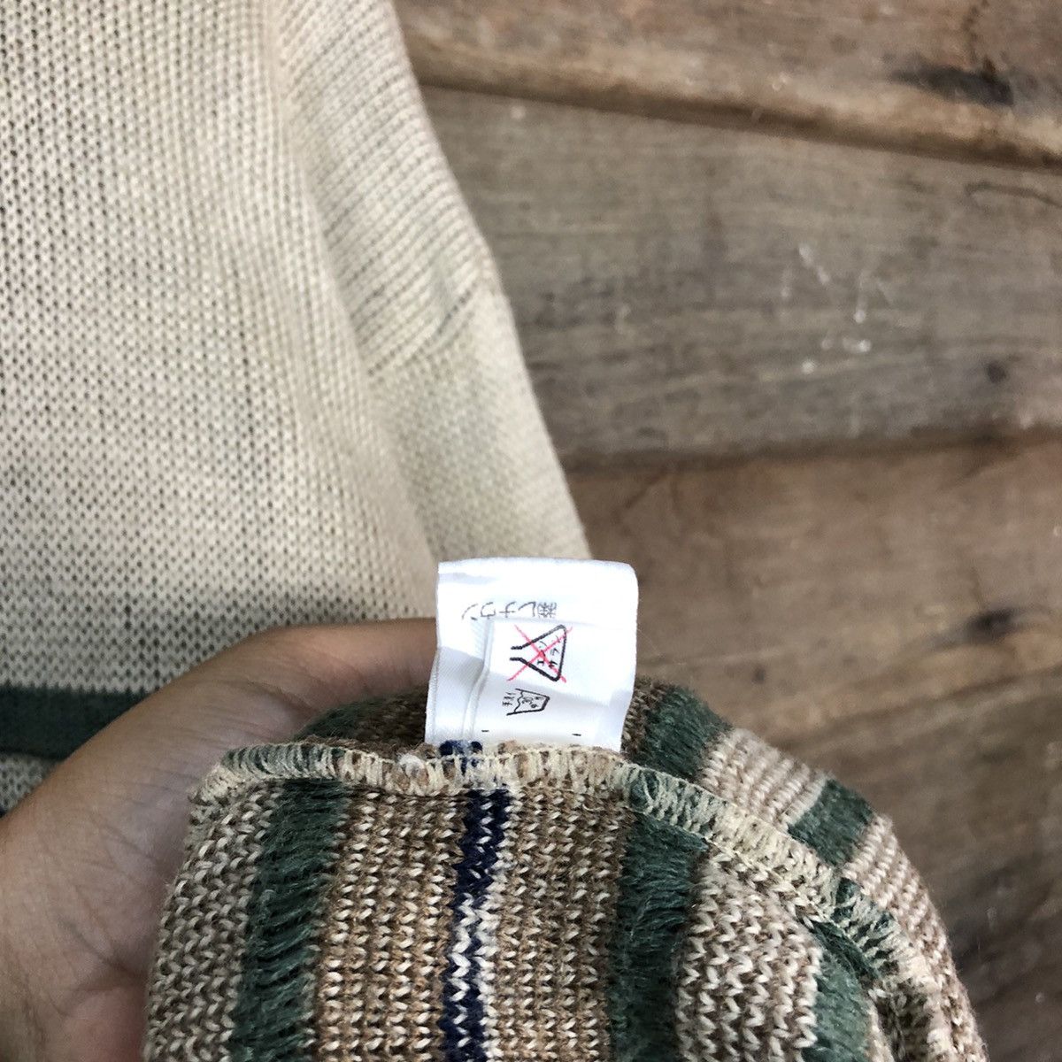 Homespun Knitwear Catch On Brown vintage stripe japan Knitwear #008 Size US L / EU 52-54 / 3 - 10 Thumbnail