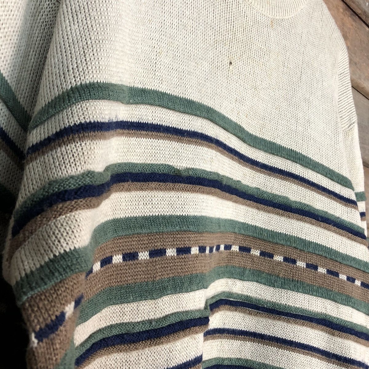 Homespun Knitwear Catch On Brown vintage stripe japan Knitwear #008 Size US L / EU 52-54 / 3 - 8 Thumbnail