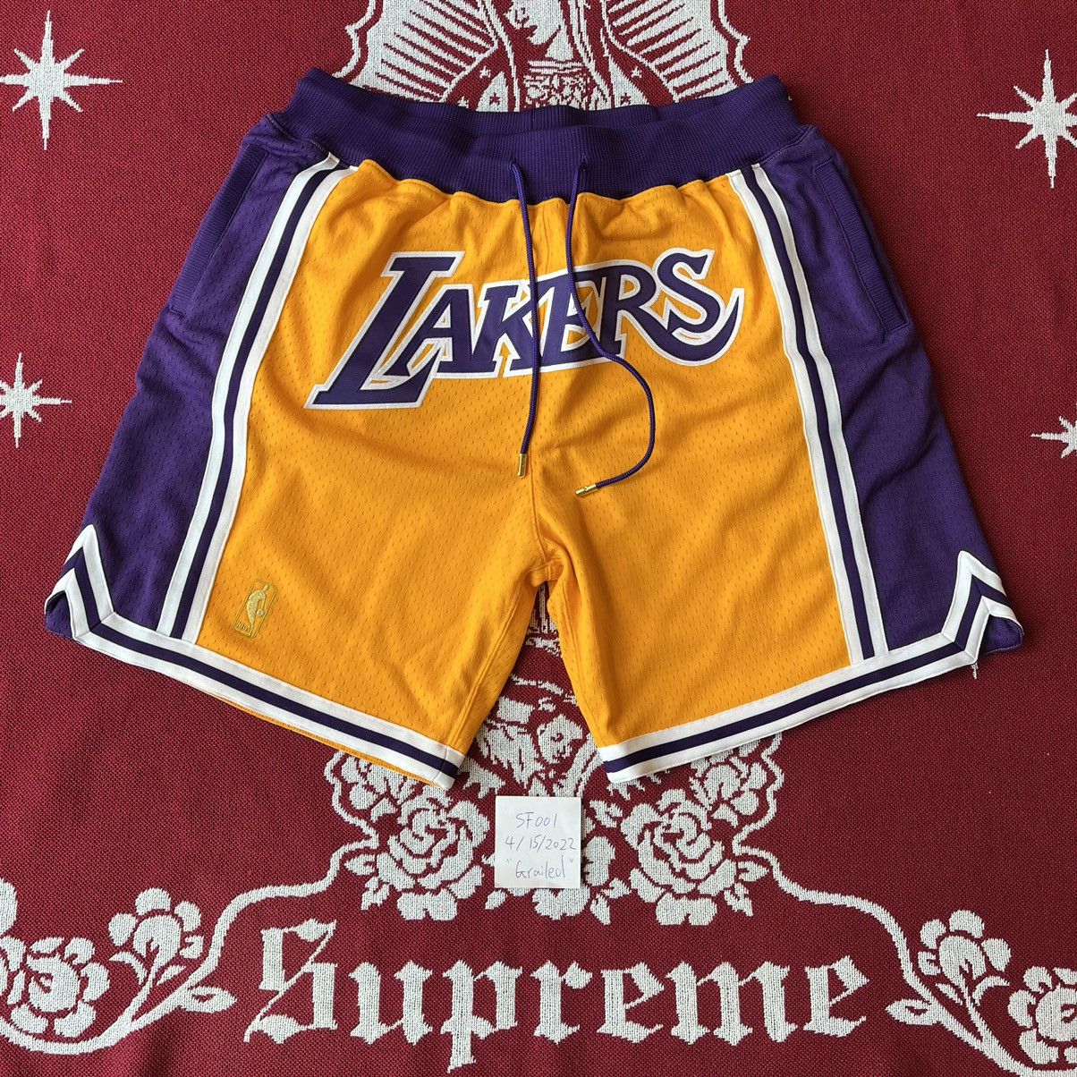 Men's Los Angeles Lakers Mitchell & Ness Gold 1996-97 Just Don Shorts