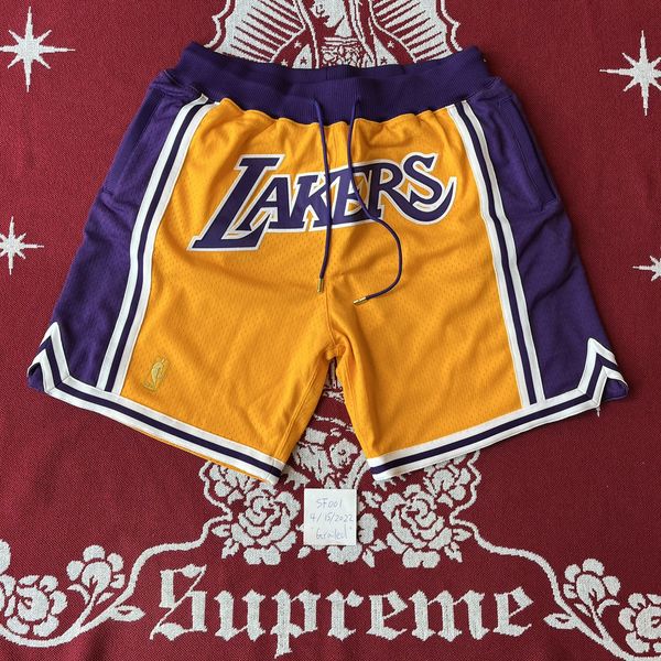 Men's Los Angeles Lakers Mitchell & Ness Gold 1996-97 Just Don Shorts