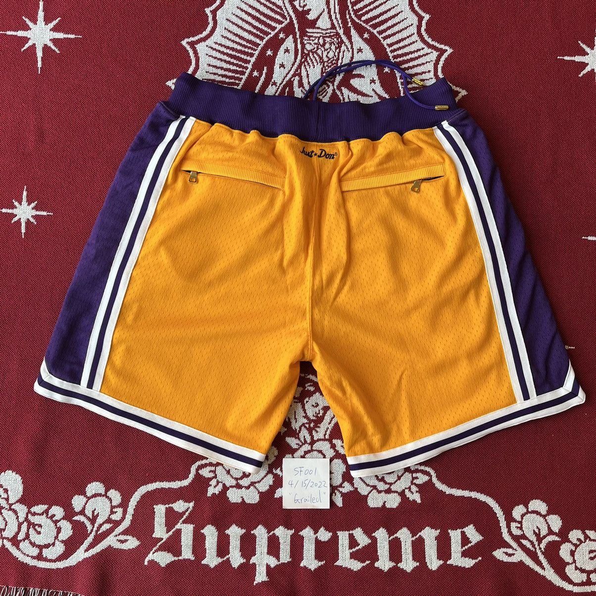 Just Don Los Angeles Lakers 1996-97 Home Shorts Gold Size XL