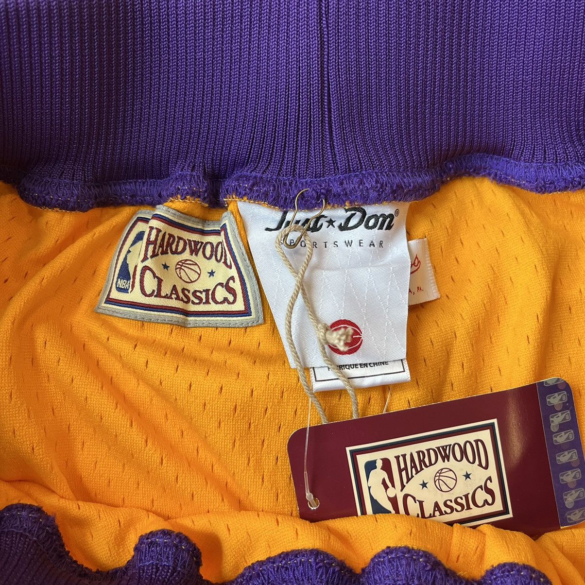 Just Don Los Angeles Lakers 1996-97 Home Shorts Gold Size XL
