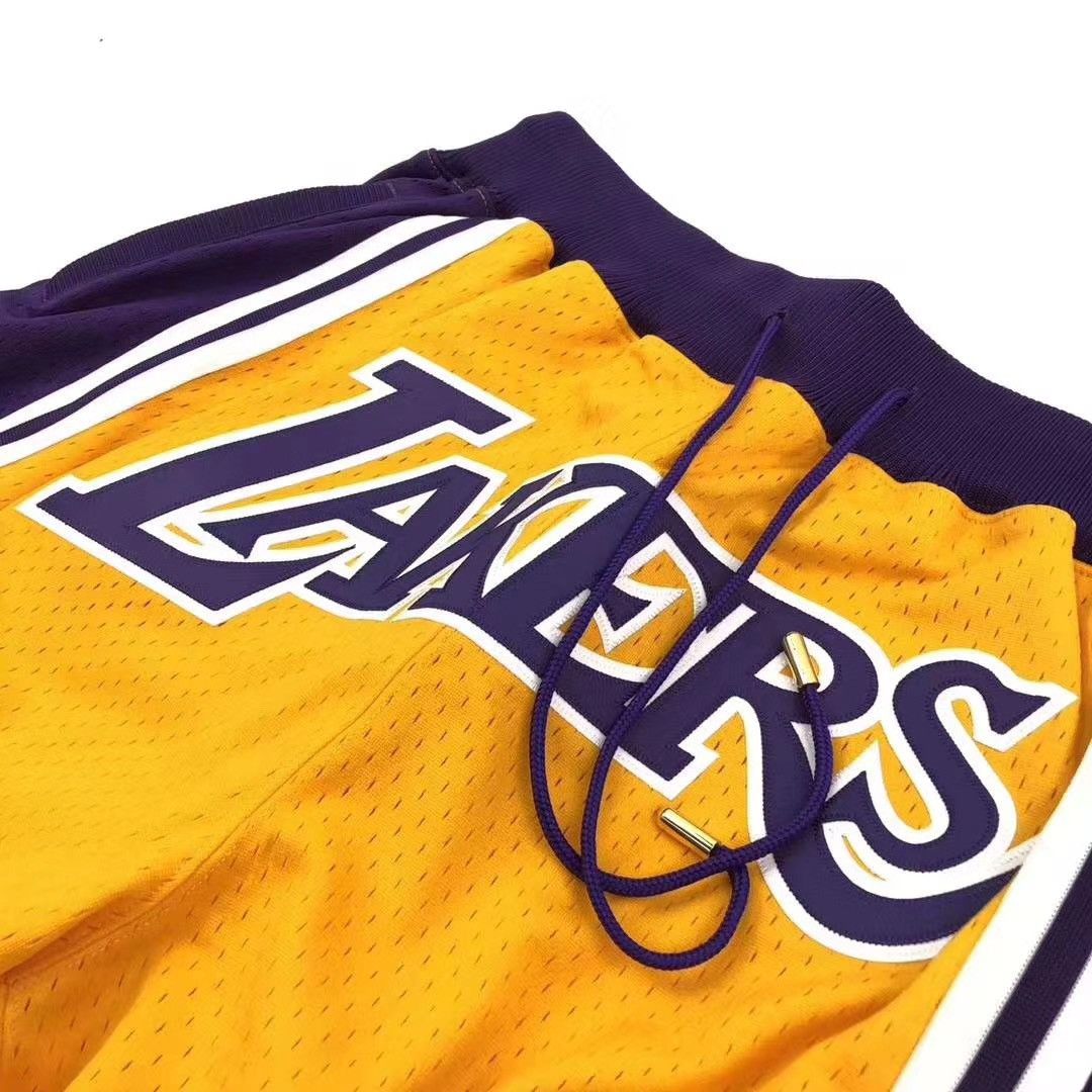 Just Don Los Angeles Lakers 1996-97 Home Shorts Gold Size XL
