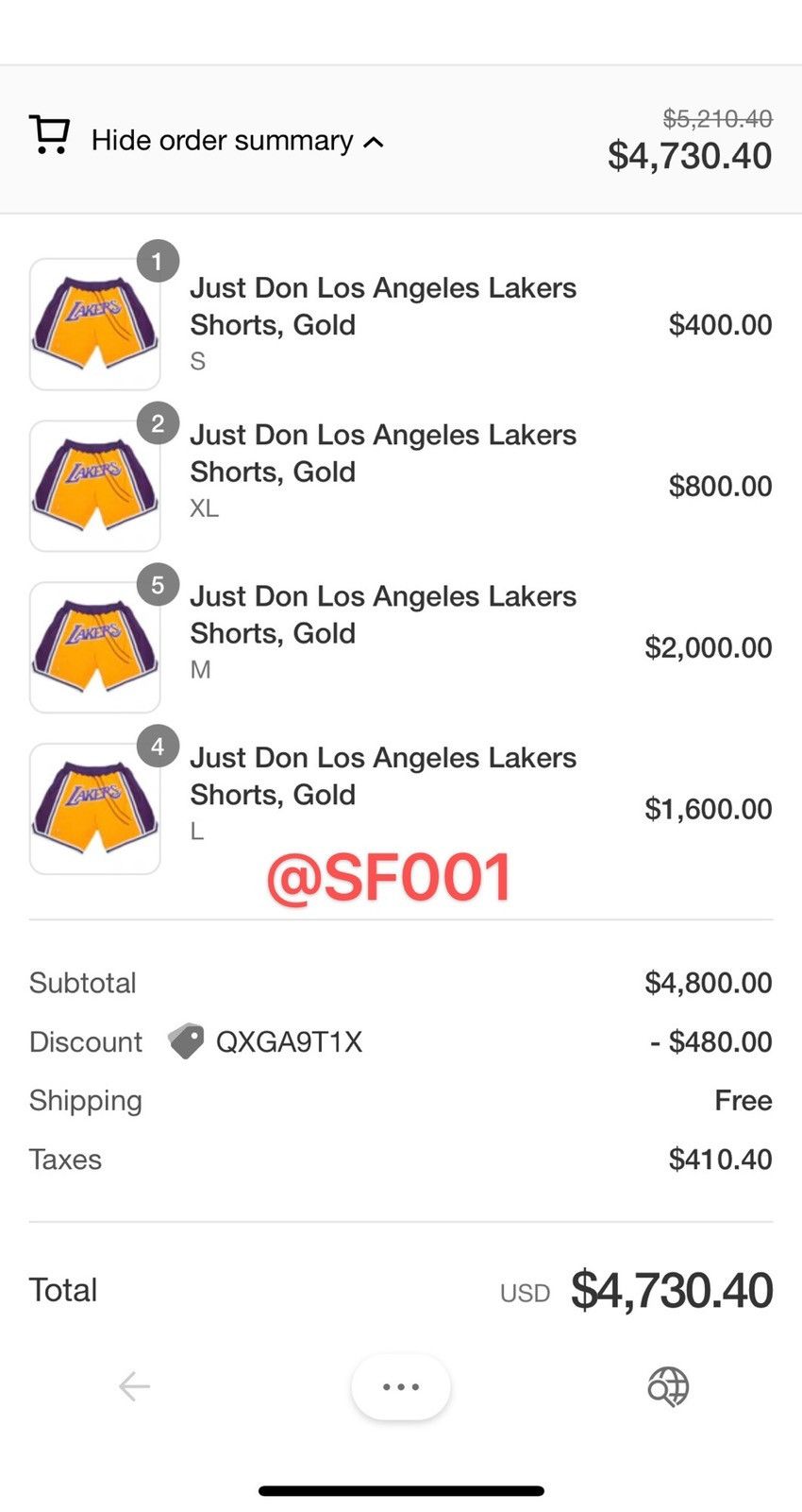Just Don Los Angeles Lakers 1996-97 Home Shorts Gold Size XL