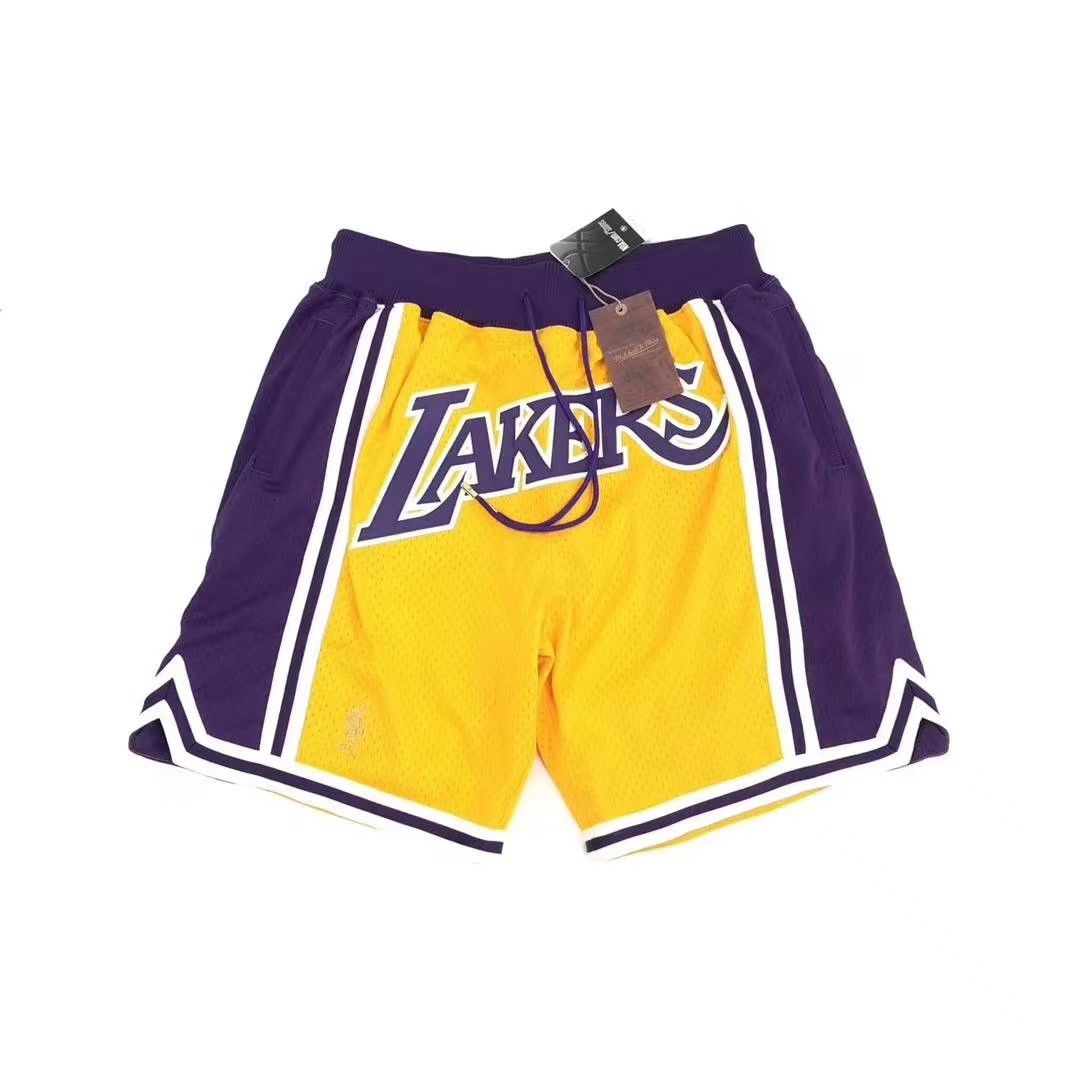 Just Don Los Angeles Lakers 1996-97 Home Shorts Gold Size XL