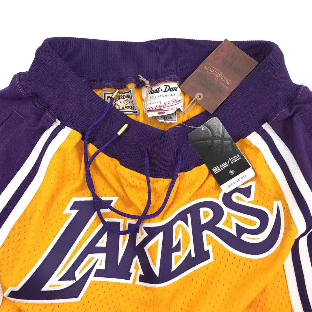 Just Don Los Angeles Lakers 1996-97 Home Shorts Gold Size XL
