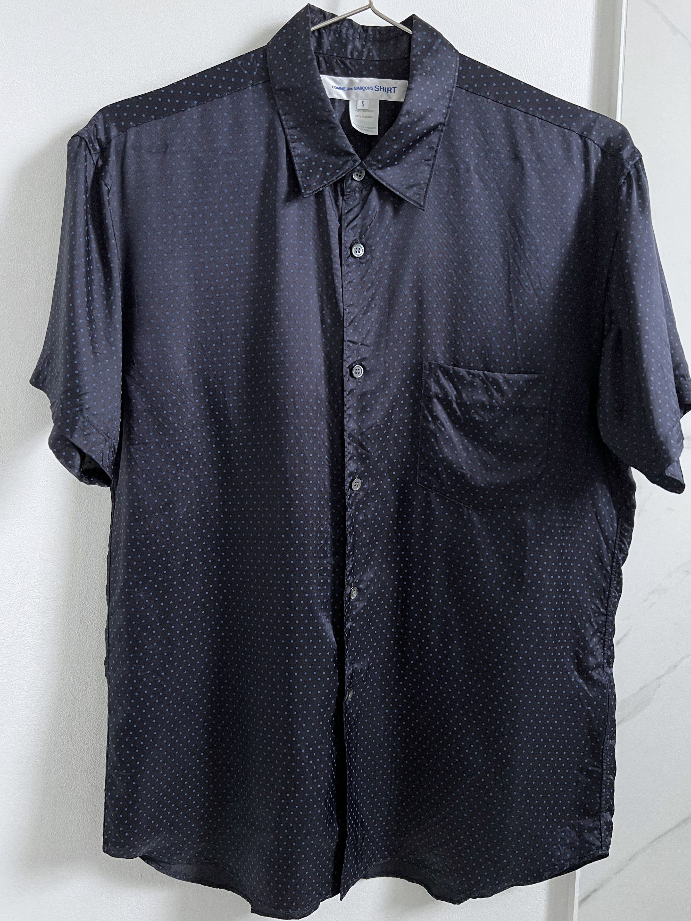 Navy Polka Dot Short Sleeve Shirt