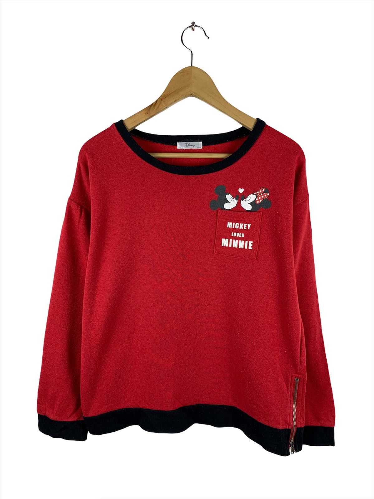 Disney × Mickey Mouse Rare!! Mickey Mouse and Minnie Mouse Sweatshirt Size US S / EU 44-46 / 1 - 1 Thumbnail