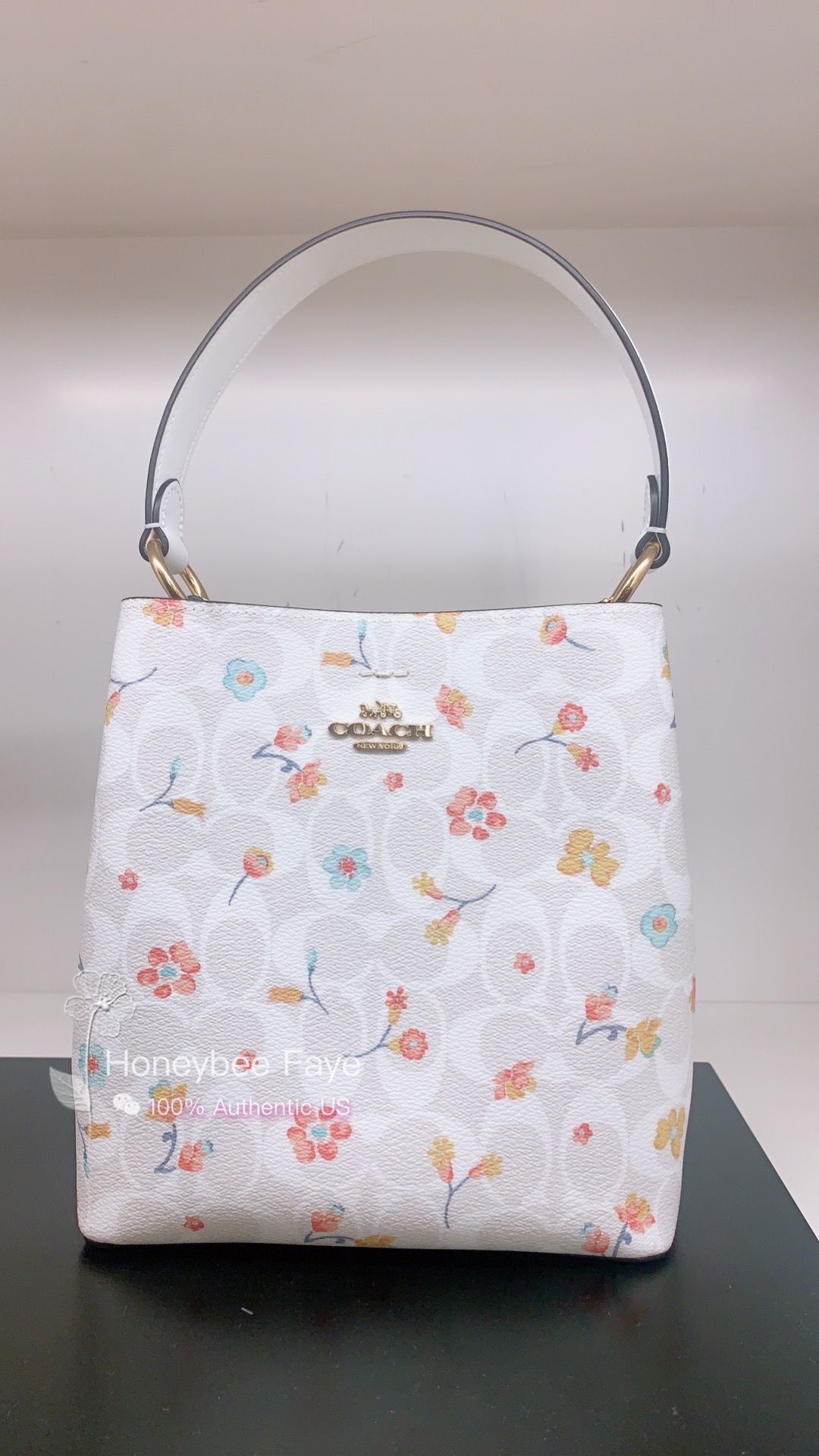 Coach Small White Town store Bucket Bag