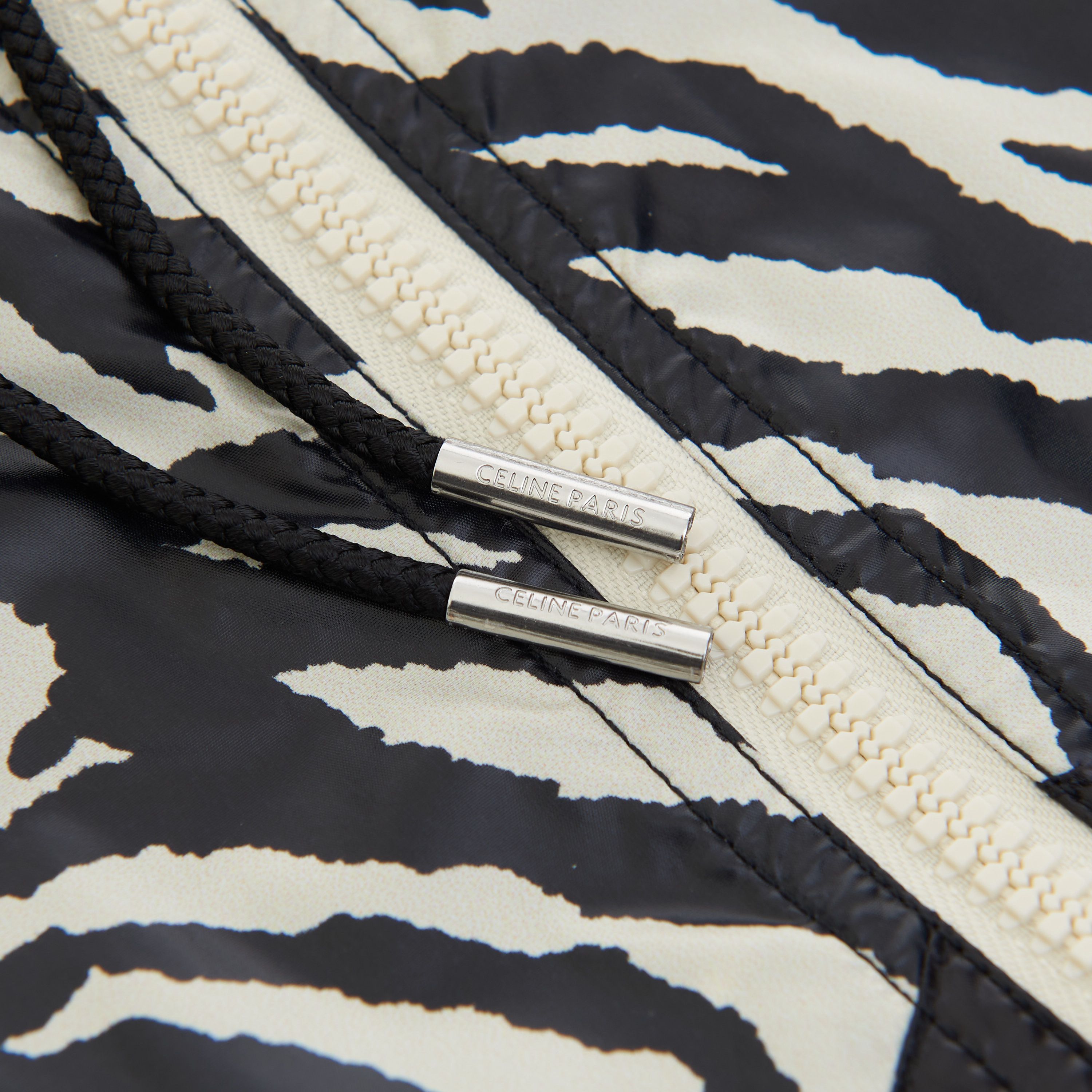 Celine Loose Cut Jacket With Zebra Look & Nylon Coating Size US M / EU 48-50 / 2 - 22 Thumbnail