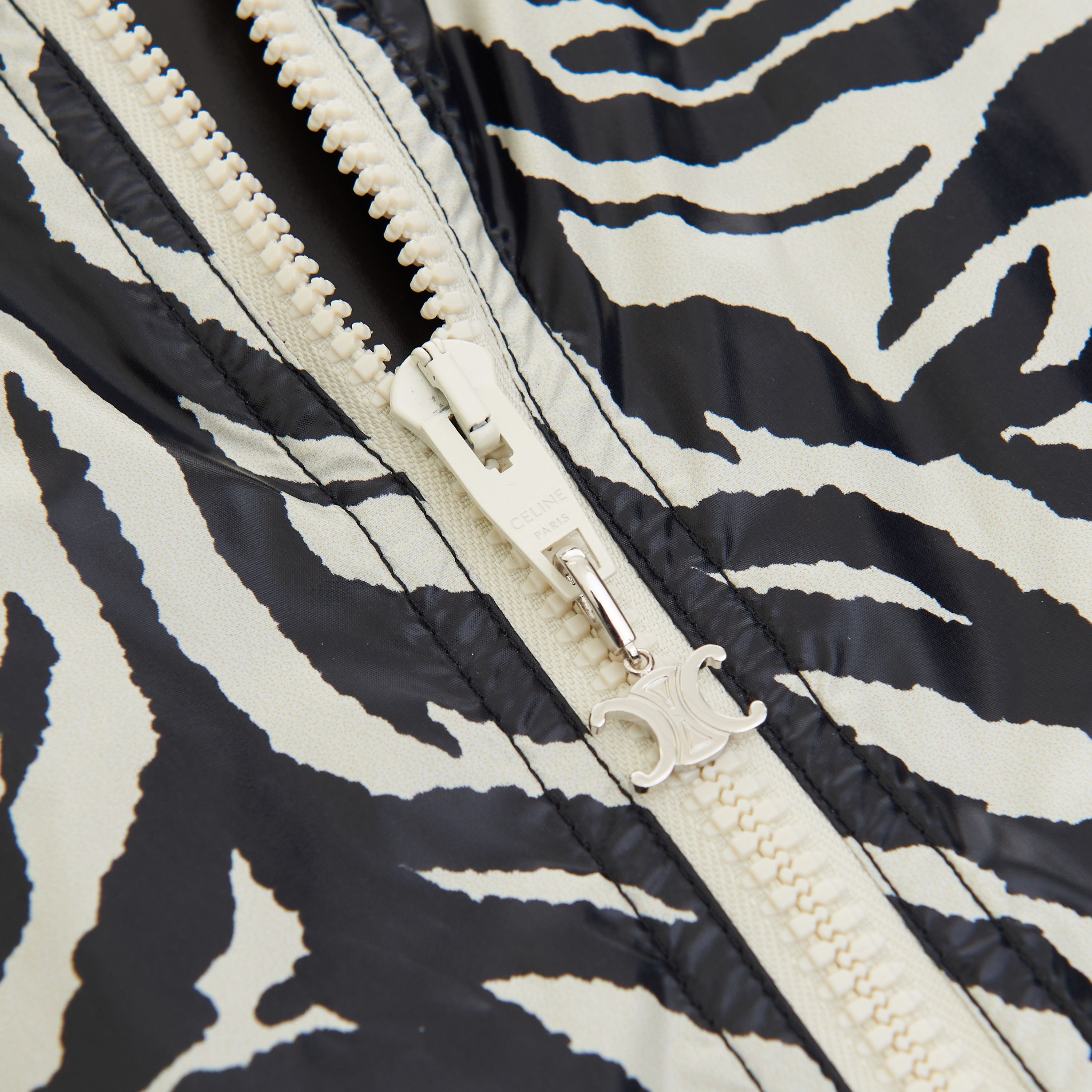 Celine Loose Cut Jacket With Zebra Look & Nylon Coating Size US M / EU 48-50 / 2 - 20 Thumbnail