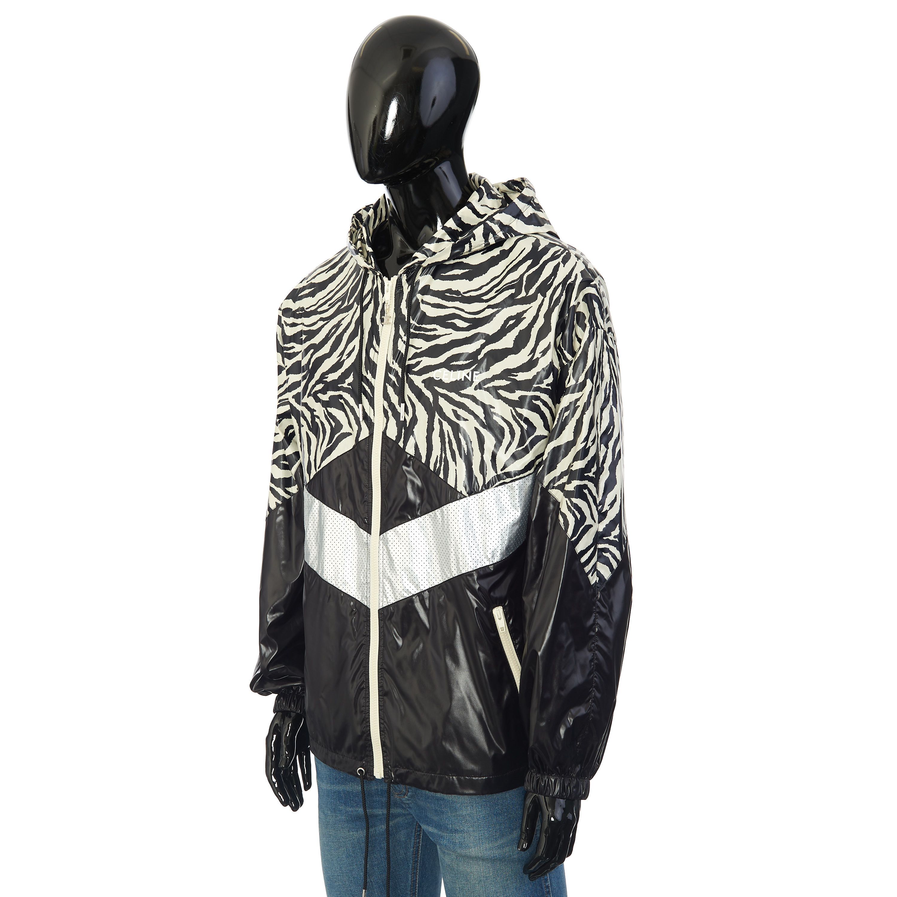 Celine Loose Cut Jacket With Zebra Look & Nylon Coating Size US M / EU 48-50 / 2 - 8 Thumbnail