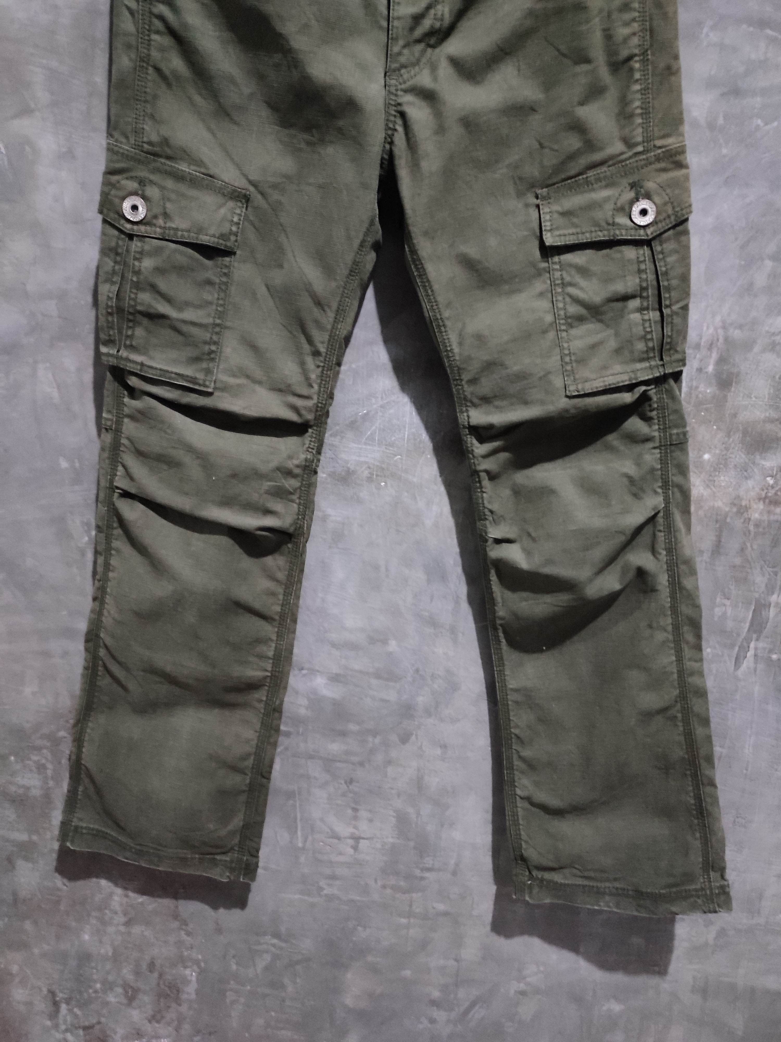 Japanese Brand 🔥Drug Store Olive Cargo Flared Pants Size US 33 - 3 Thumbnail