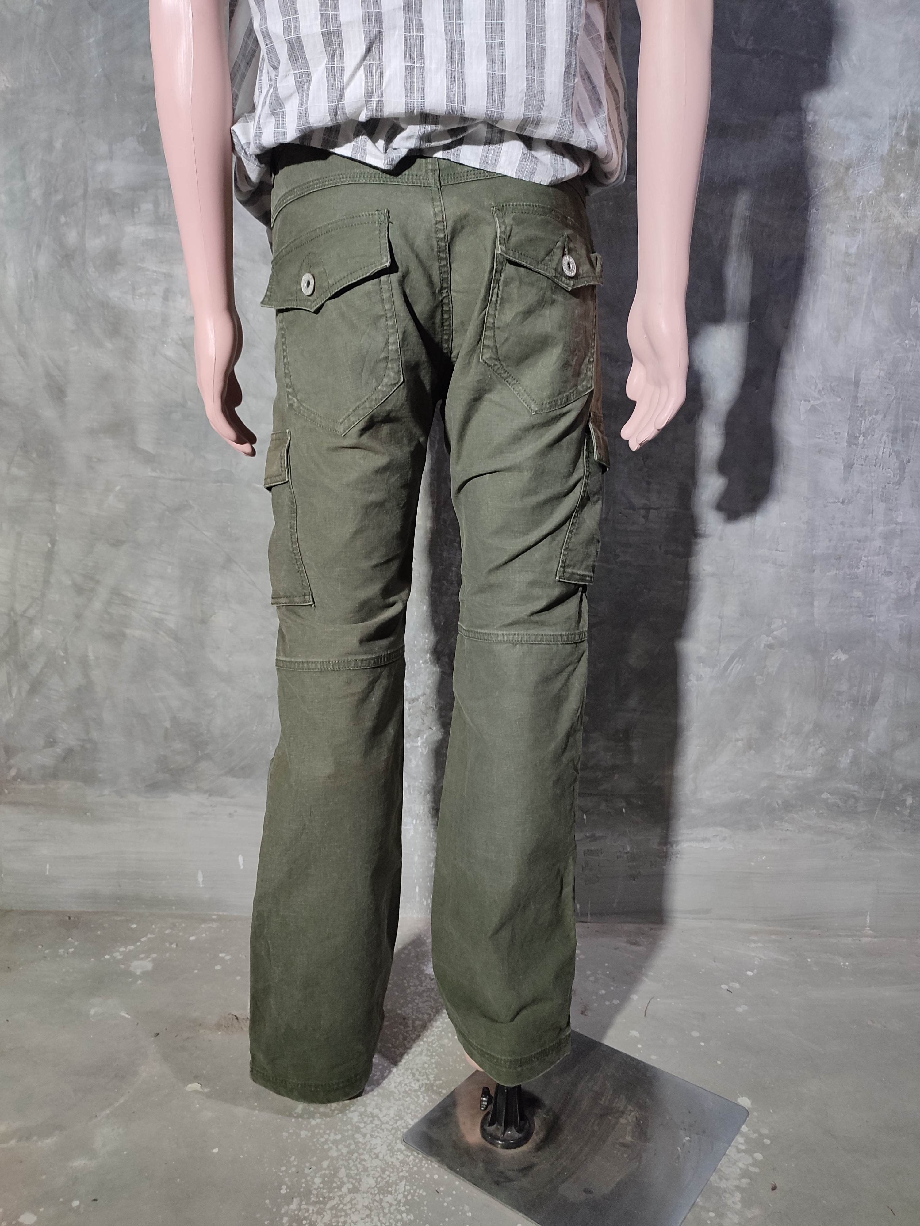 Japanese Brand 🔥Drug Store Olive Cargo Flared Pants Size US 33 - 11 Thumbnail