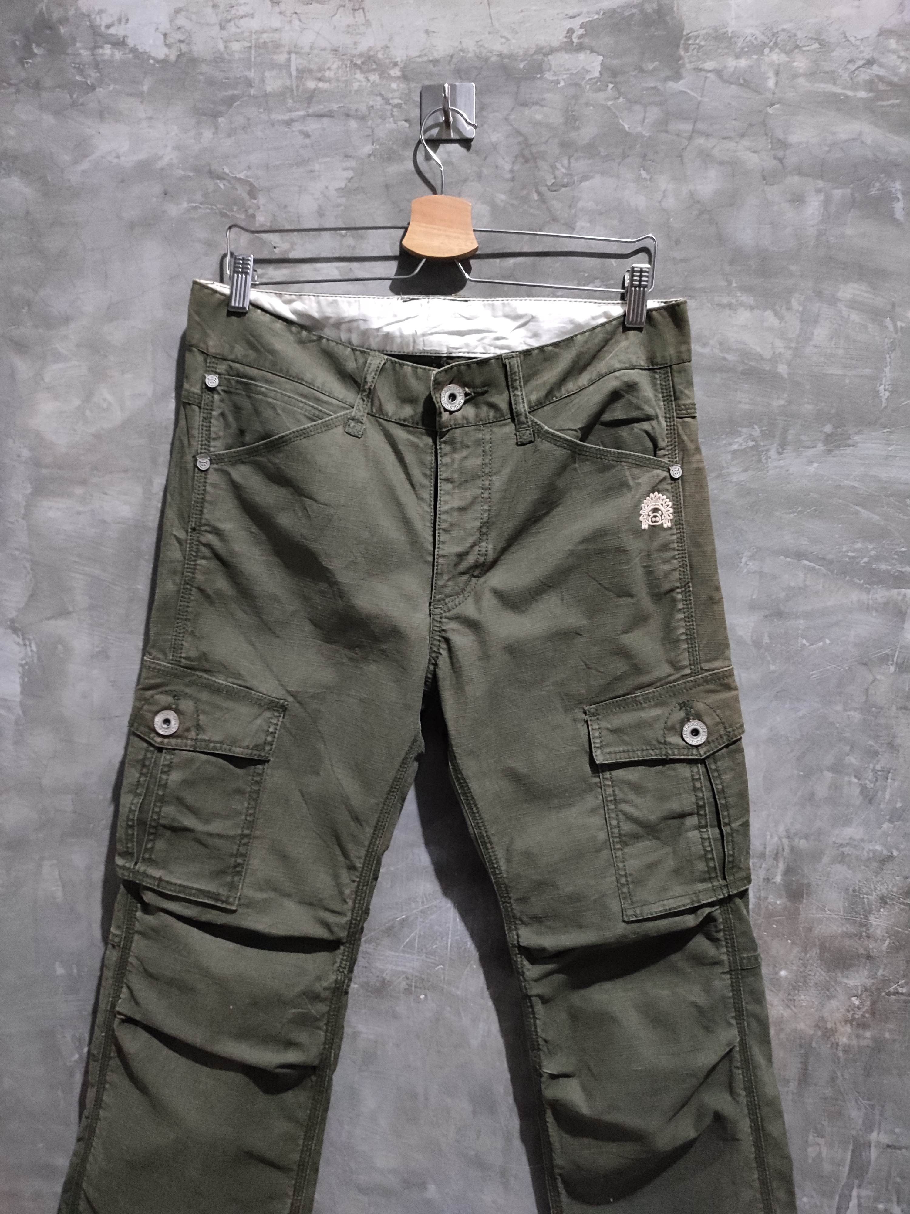 Japanese Brand 🔥Drug Store Olive Cargo Flared Pants Size US 33 - 2 Thumbnail