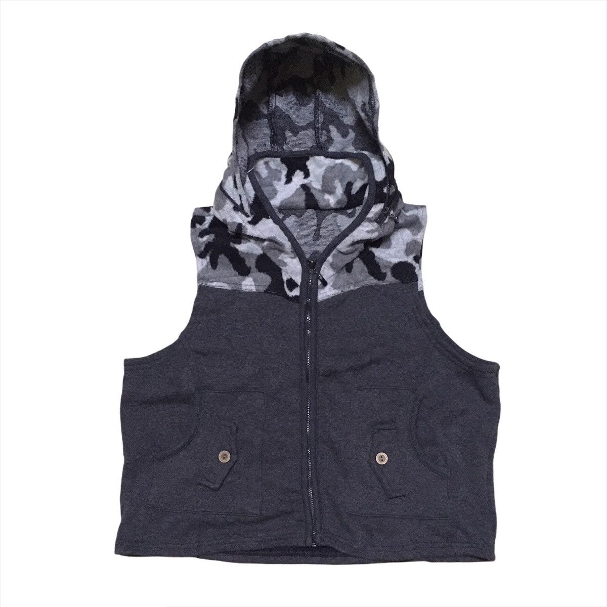 Japanese Brand Japanese Brand Camo Hoodie Vest Multipocket Tactical Style Size US S / EU 44-46 / 1 - 1 Thumbnail