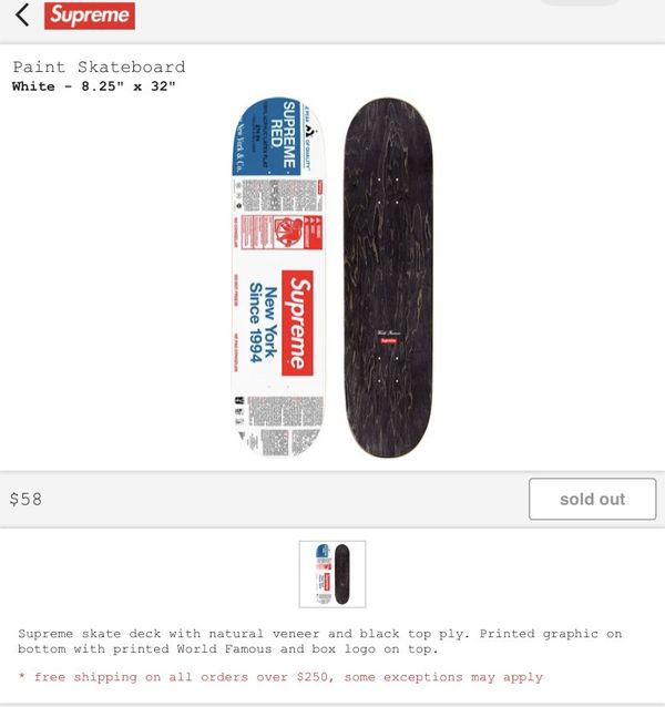 Supreme Supreme Paint Skateboard Deck White | Grailed