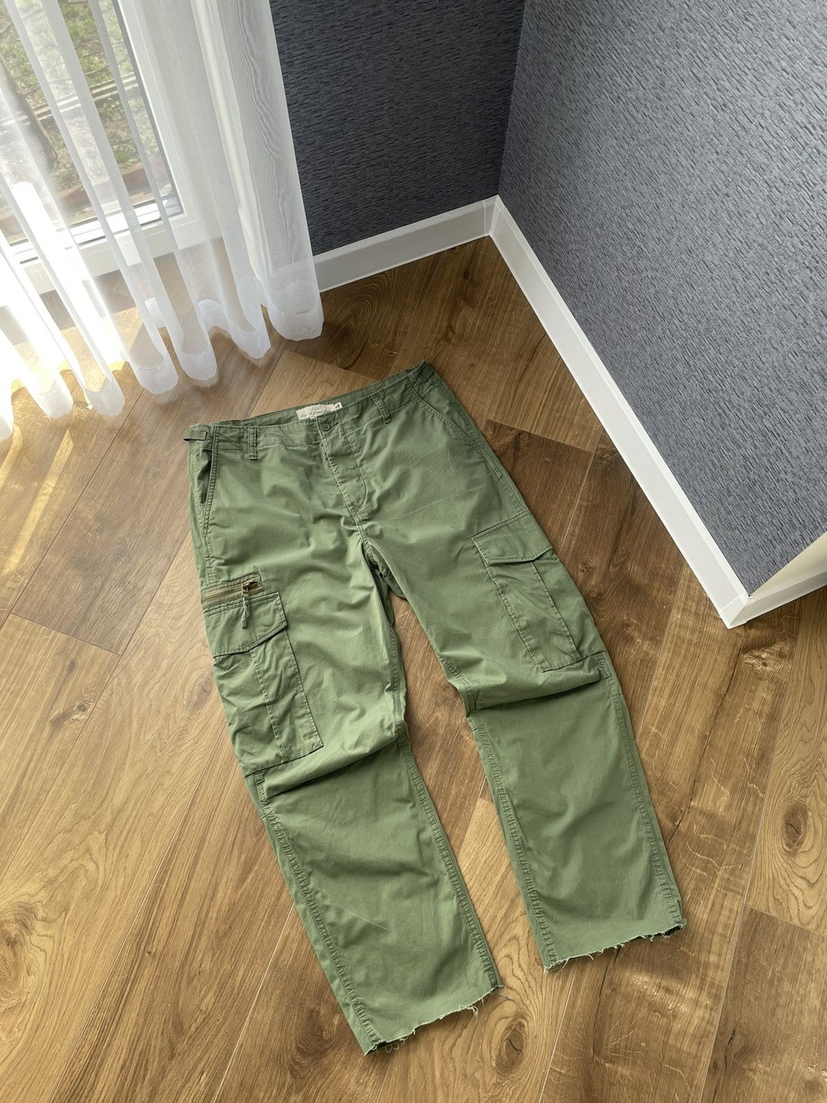 Japanese Brand × Vintage Vintage Military Cargo Olive Multi-pocket Pants Travis Scott Size US 34 / EU 50 - 2 Thumbnail