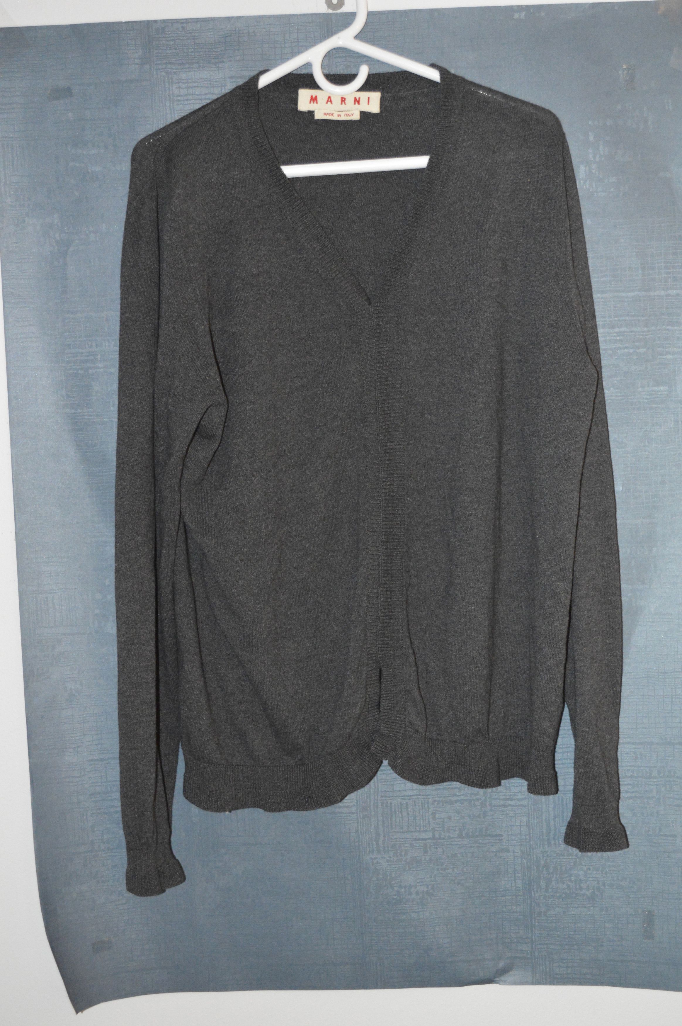 Marni Size 52 buttonless cotton cardigan Size US L / EU 52-54 / 3 - 1 Thumbnail