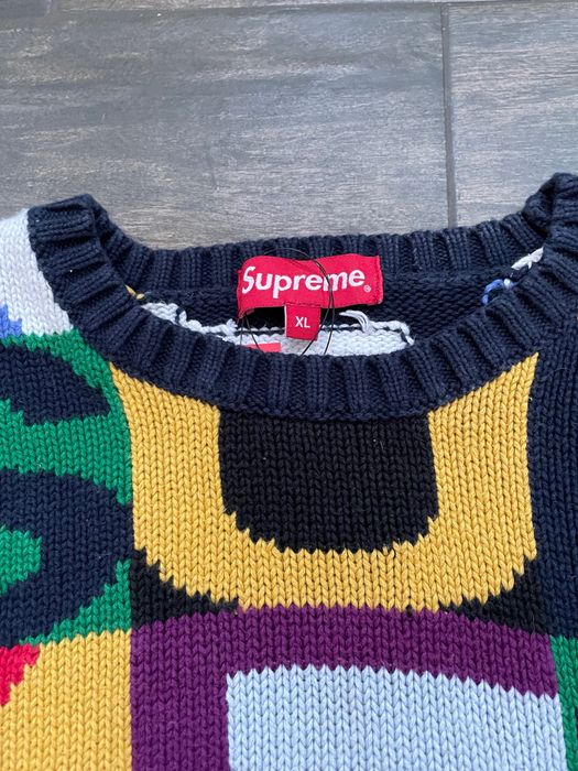 Supreme big letters sweater hotsell multicolor 4.0