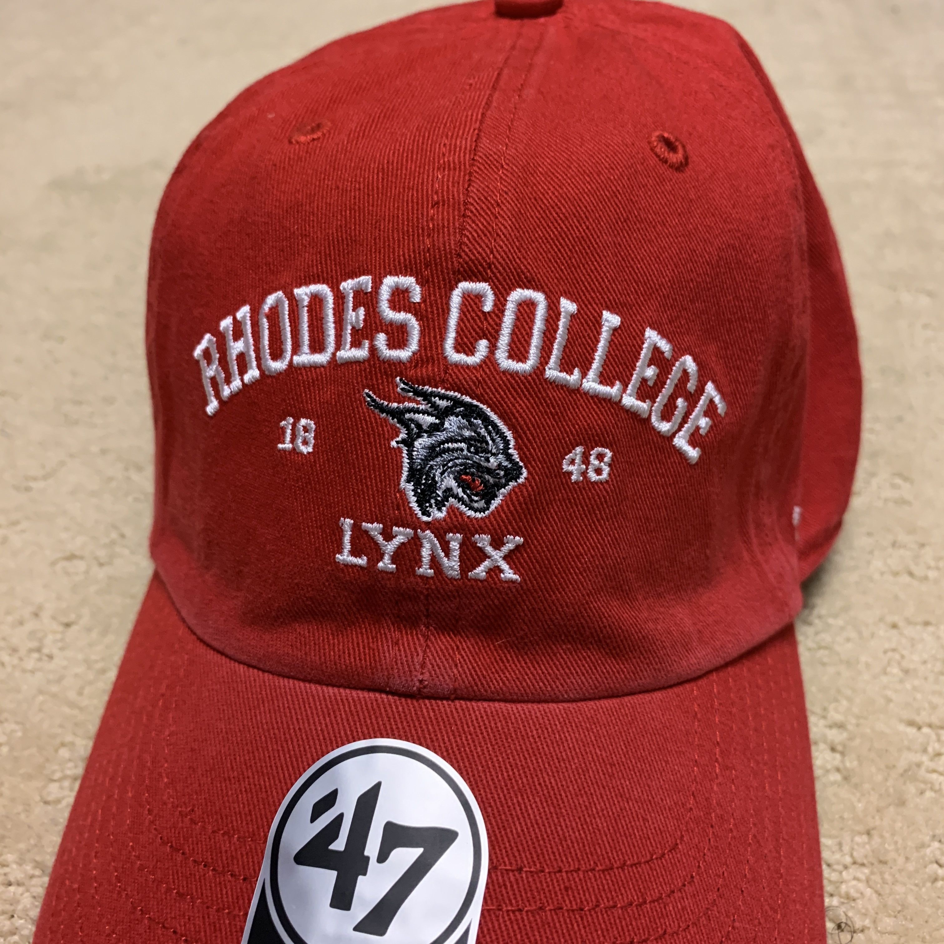 47 Brand Rhodes College Lynx Adjustable Cap Hat RED | Grailed