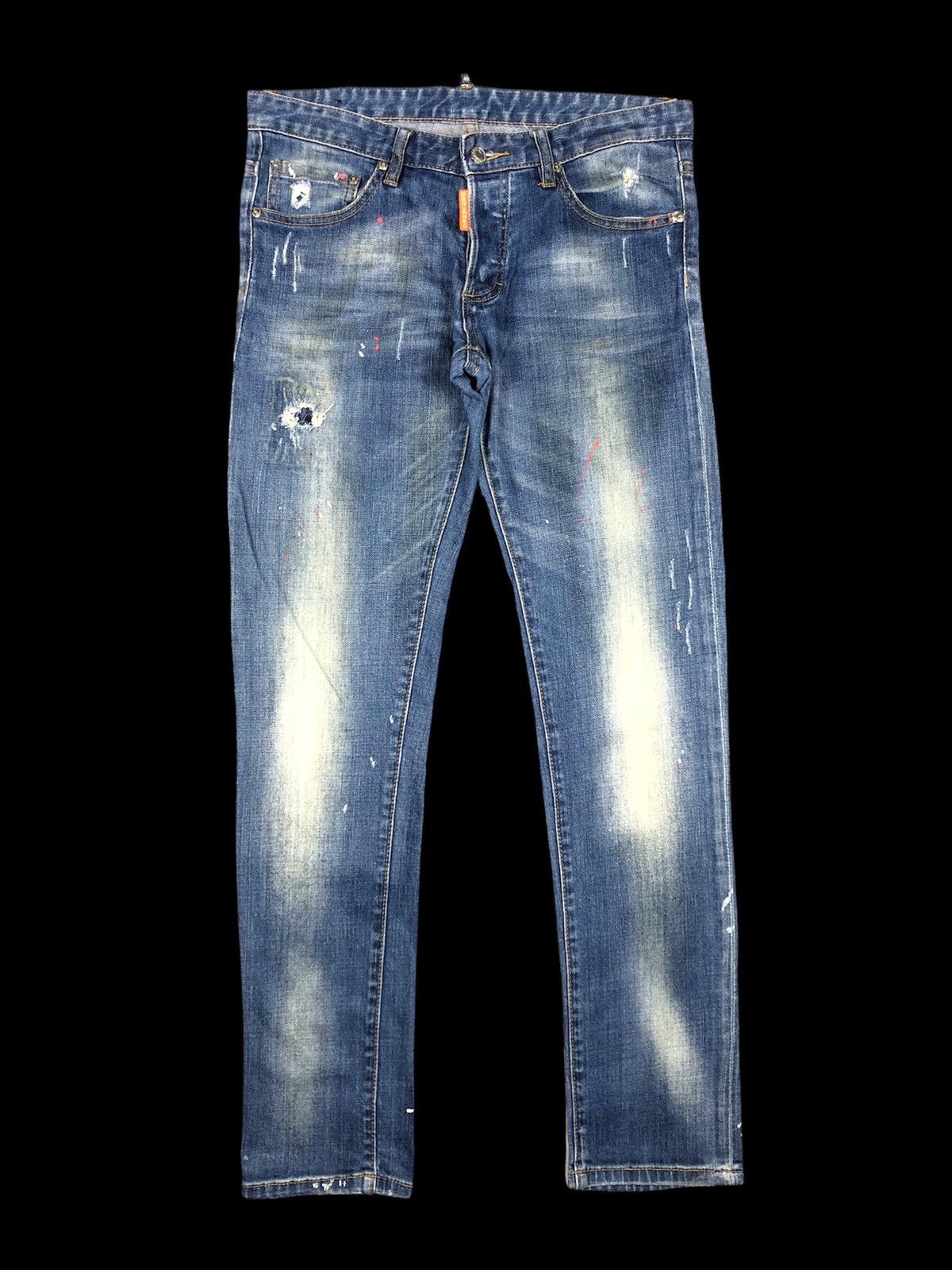 Dsquared2 Dsquared2 🇮🇹 Paint Splatter Distressed Denim Size US 32 / EU 48 - 1 Thumbnail