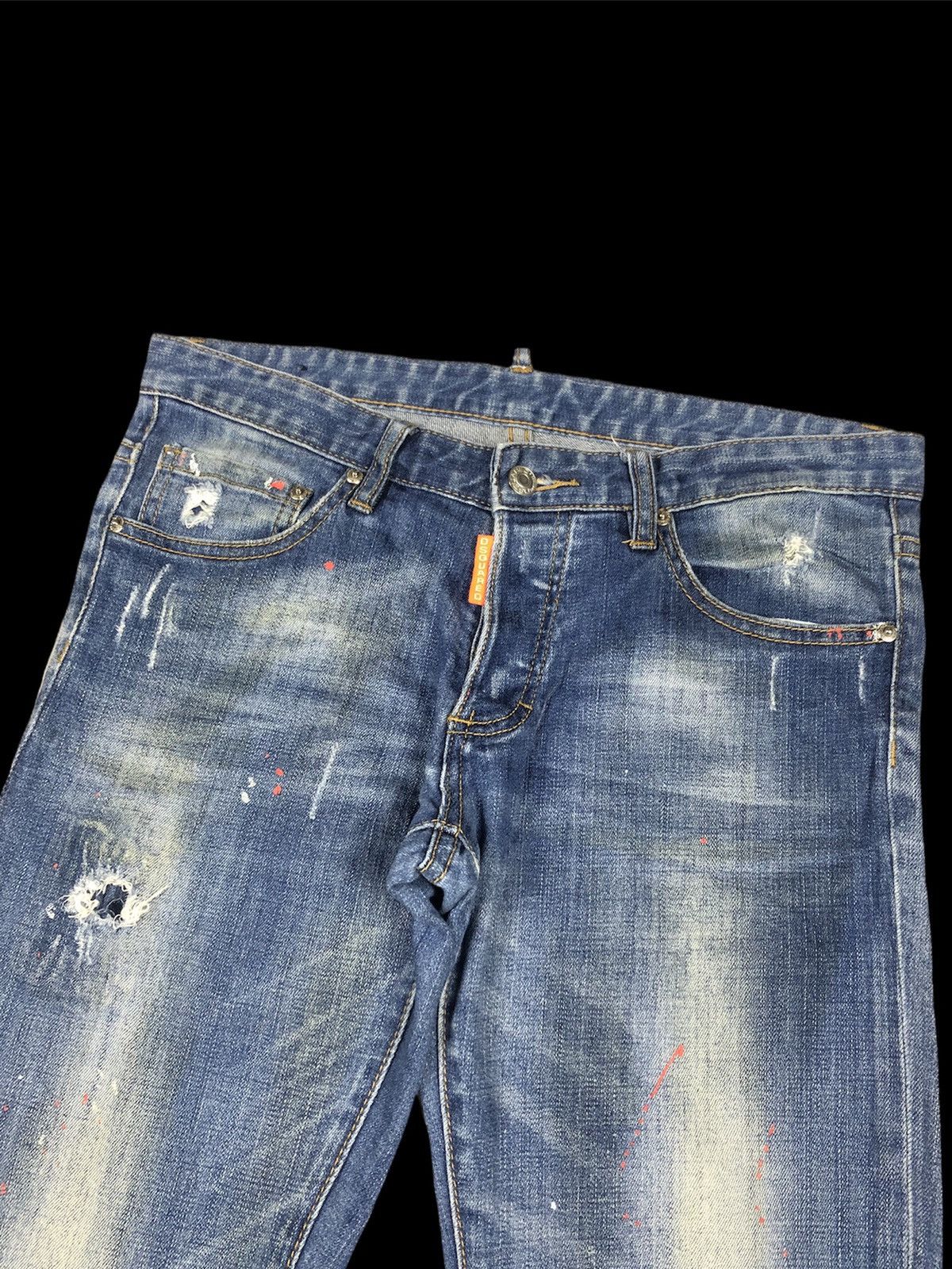 Dsquared2 Dsquared2 🇮🇹 Paint Splatter Distressed Denim Size US 32 / EU 48 - 4 Thumbnail