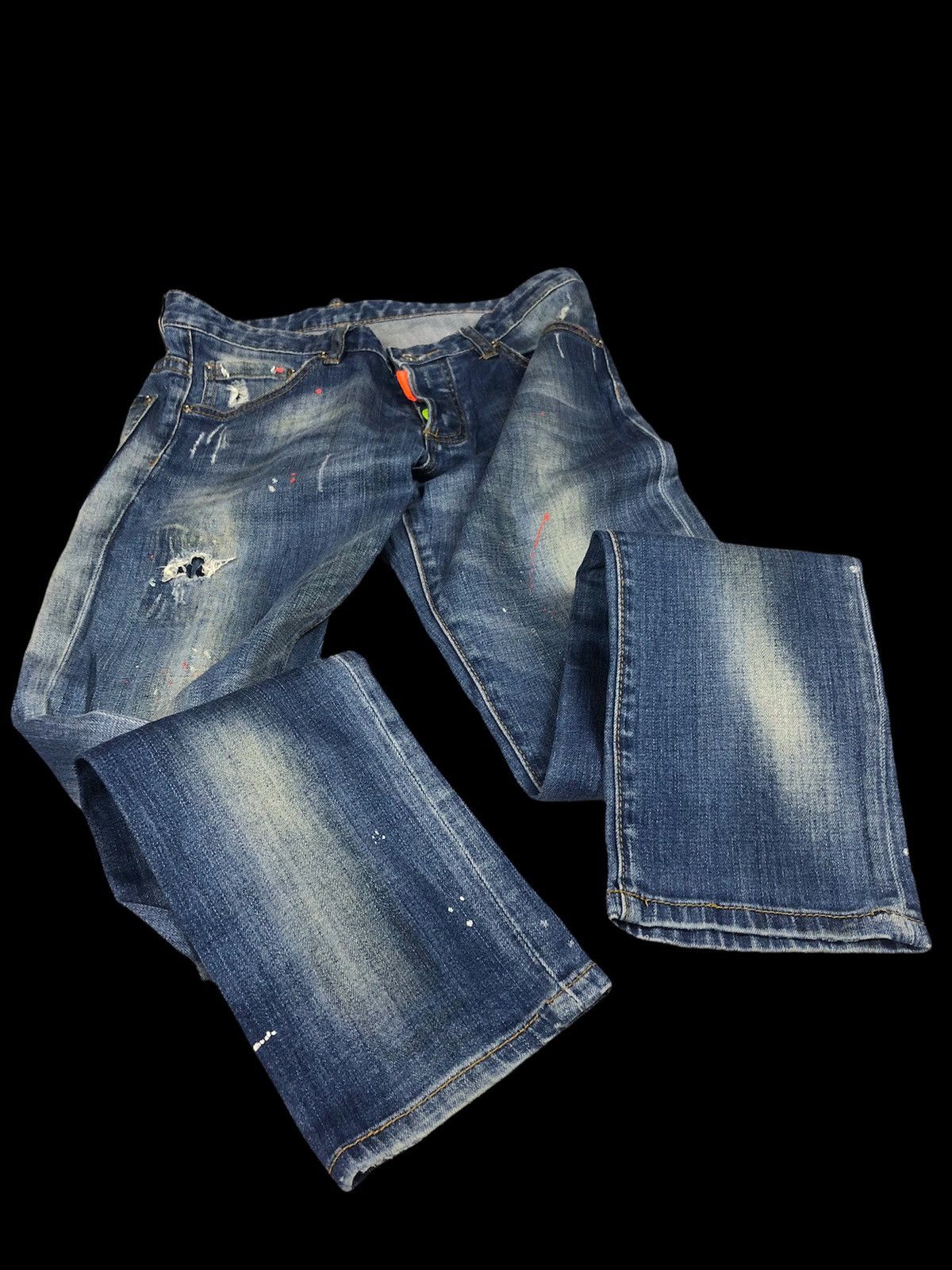Dsquared2 Dsquared2 🇮🇹 Paint Splatter Distressed Denim Size US 32 / EU 48 - 10 Thumbnail