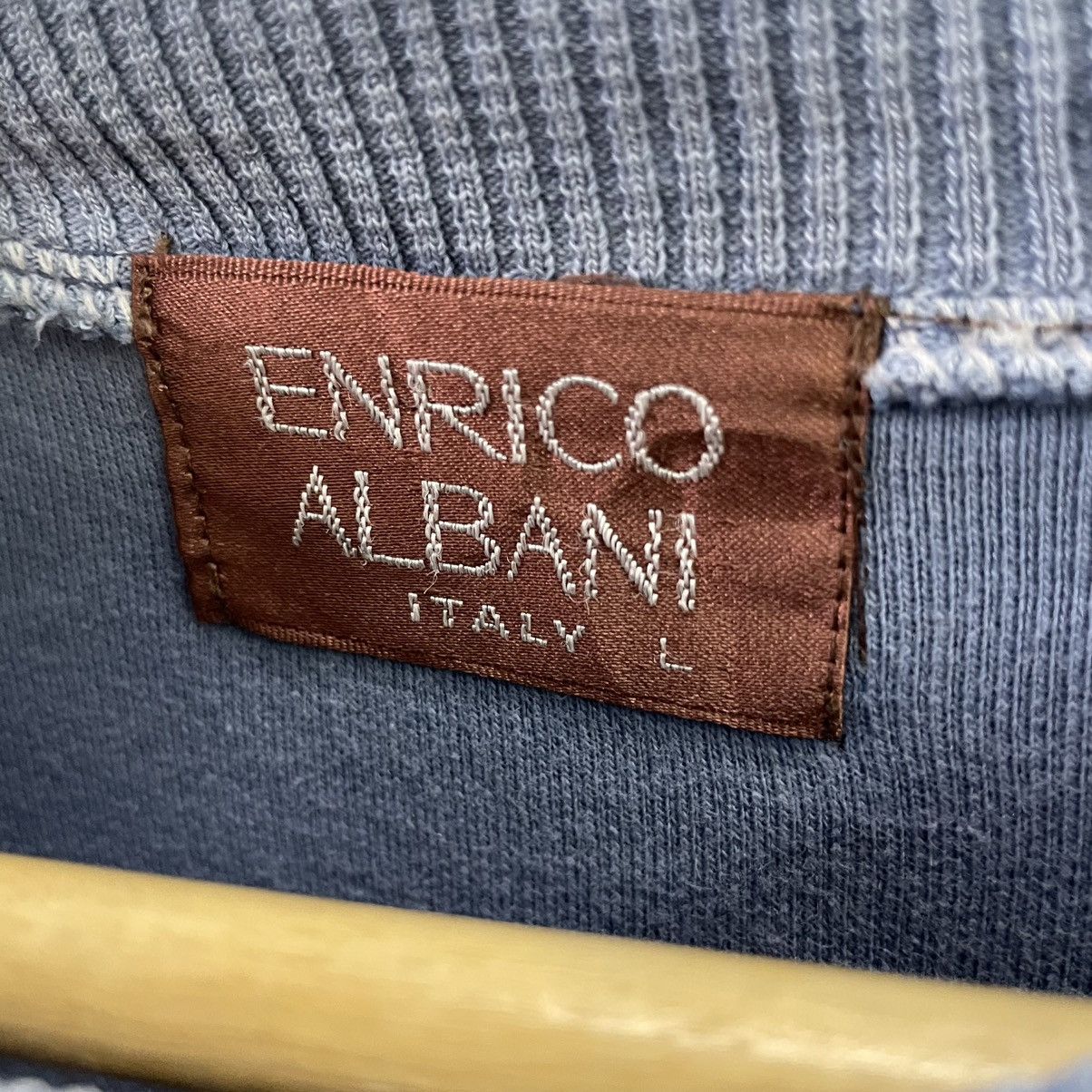 Designer × Vintage 💥 ENRICO ALBANI EMBROIDERED LOGO SPELLOUT SWEATSHIRT Size US L / EU 52-54 / 3 - 6 Thumbnail