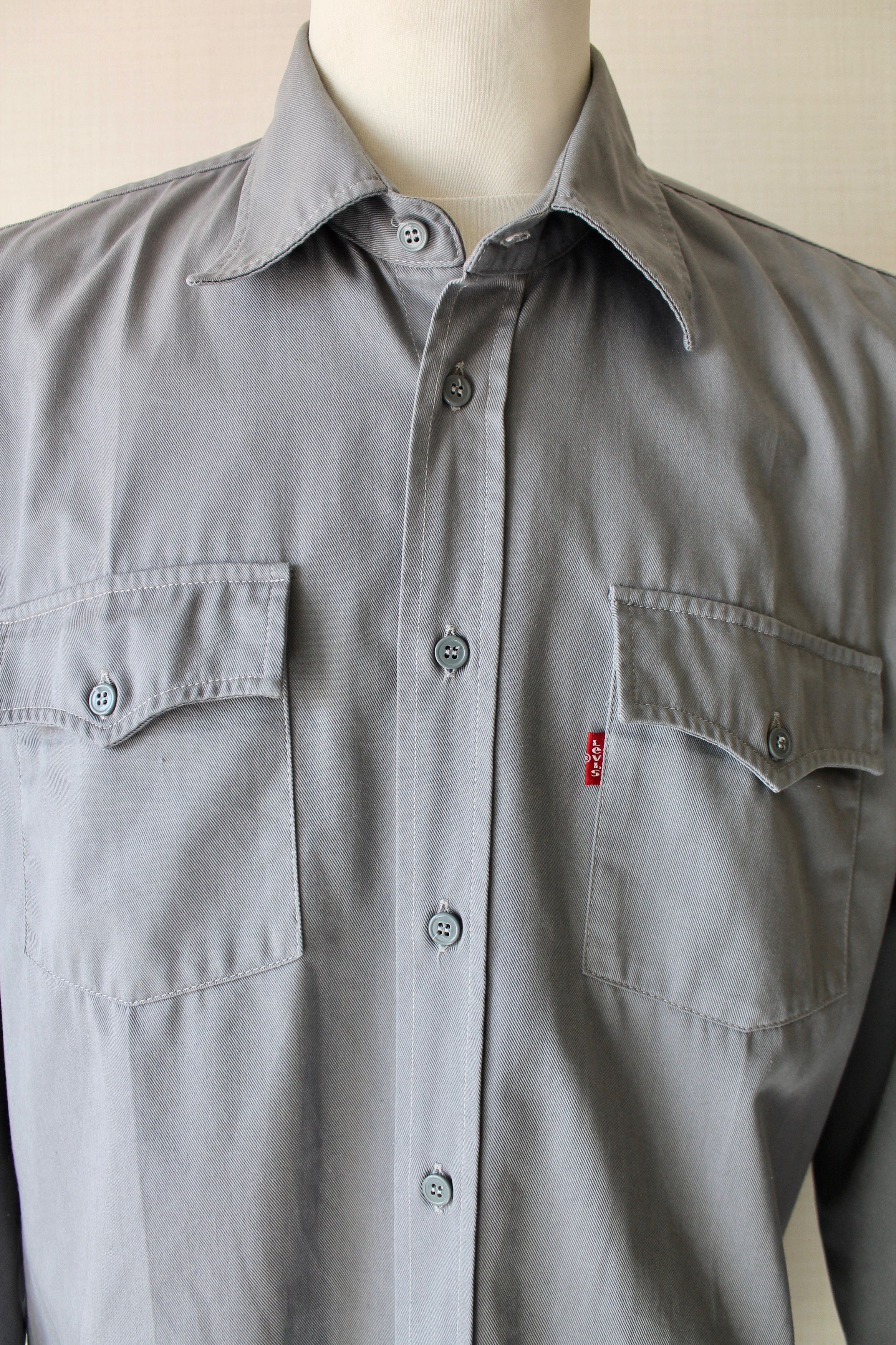 Levi's 90's Levi's Sta Prest Vintage Shirt Long Sleeve XL Size US XL / EU 56 / 4 - 8 Thumbnail